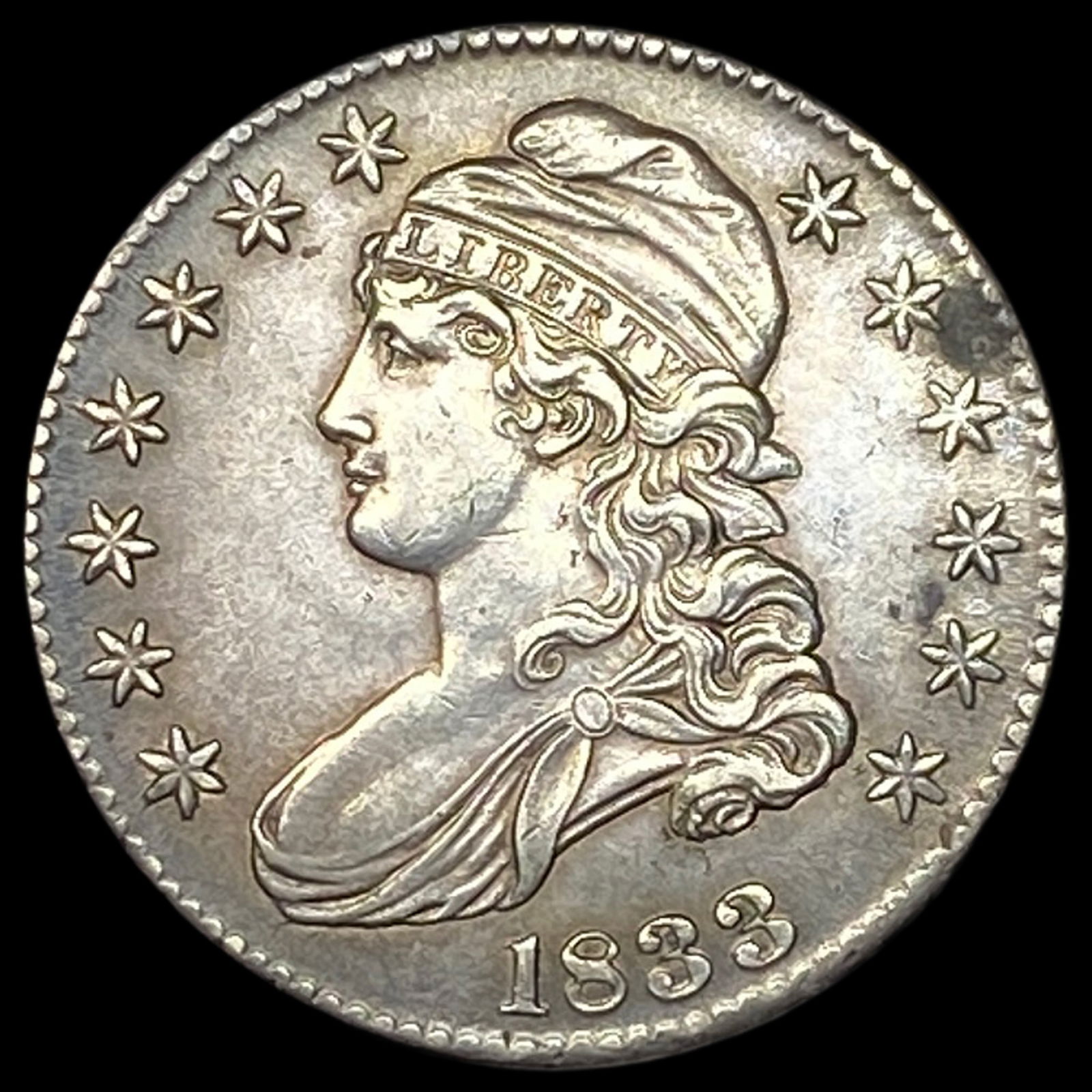 1833 Capped Bust Half Dollar CLOSELY UNCIRCULATED: 1833 Capped Bust Half Dollar CLOSELY UNCIRCULATED