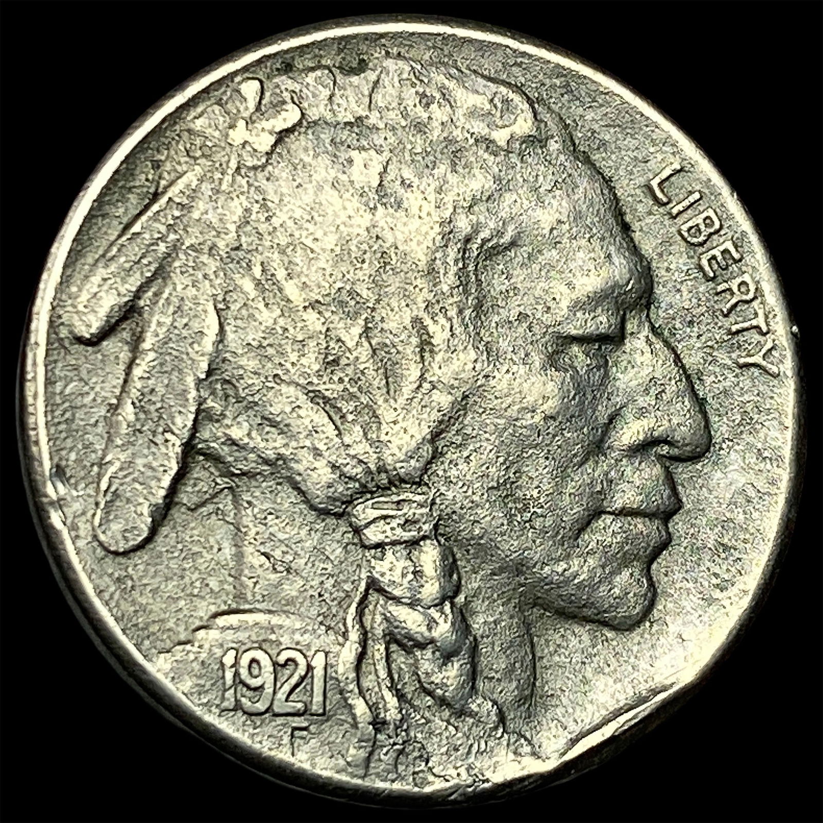 1921-S Nickel Buffalo Five Cents CLOSELY UNCIRCULATED: 1921-S Nickel Buffalo Five Cents CLOSELY UNCIRCULATED