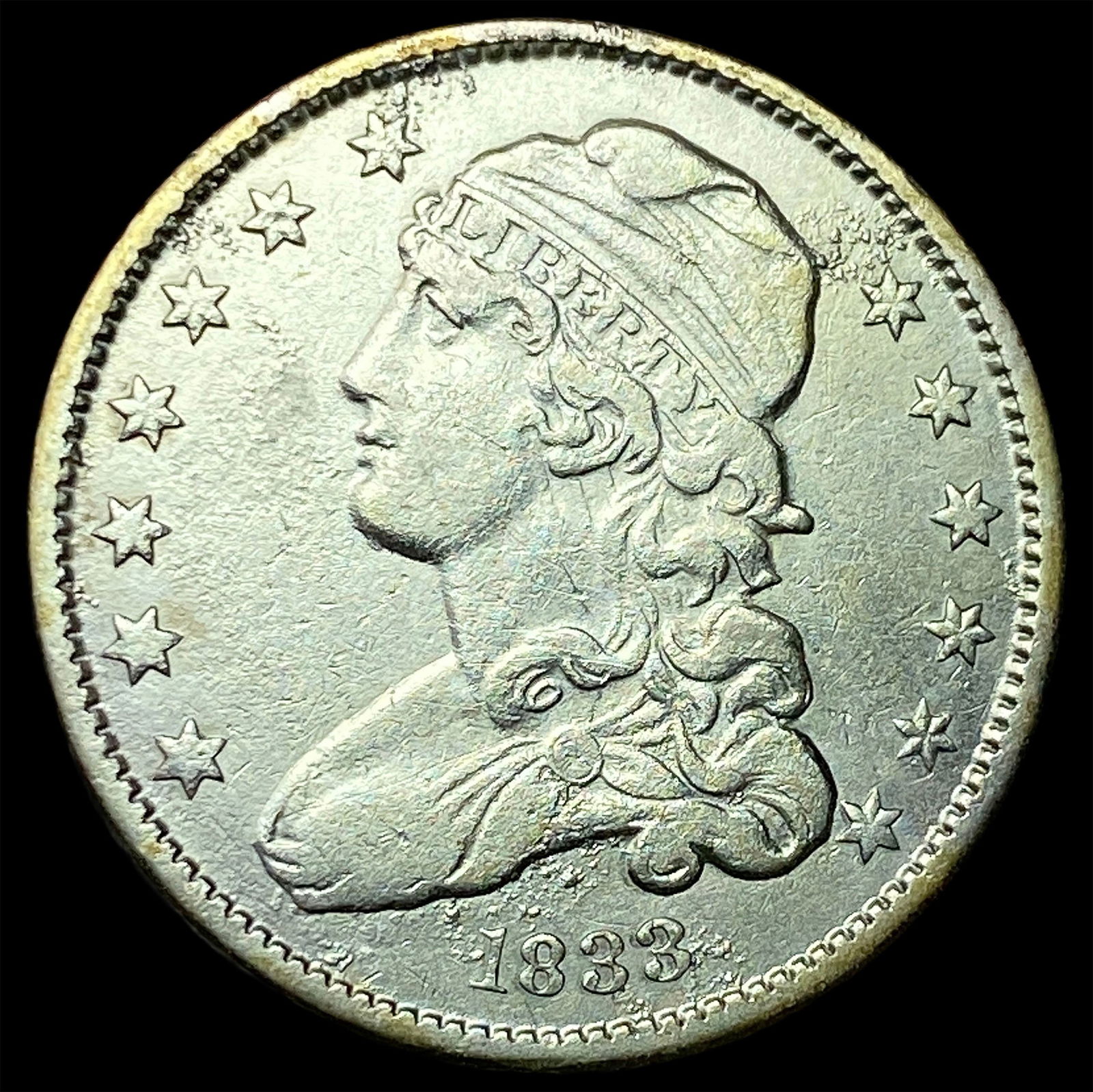 1833 Capped Bust Quarter NEARLY UNCIRCULATED (1 of 2)