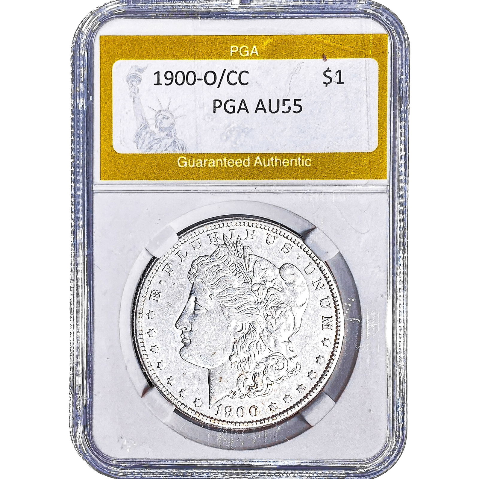 1900-O/CC Morgan Silver Dollar PGA AU55: 1900-O/CC Morgan Silver Dollar PGA AU55