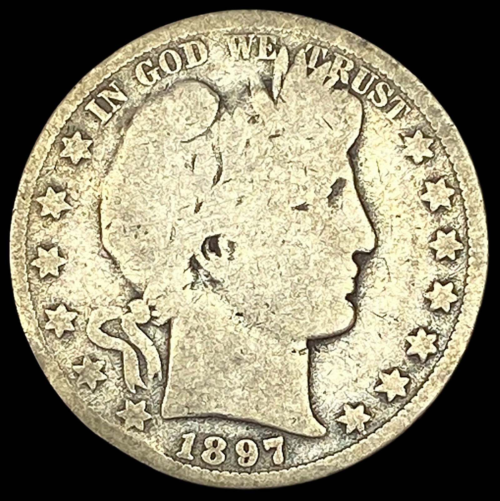 1897-O Silver Barber Half Dollar NICELY CIRCULATED: 1897-O Silver Barber Half Dollar NICELY CIRCULATED