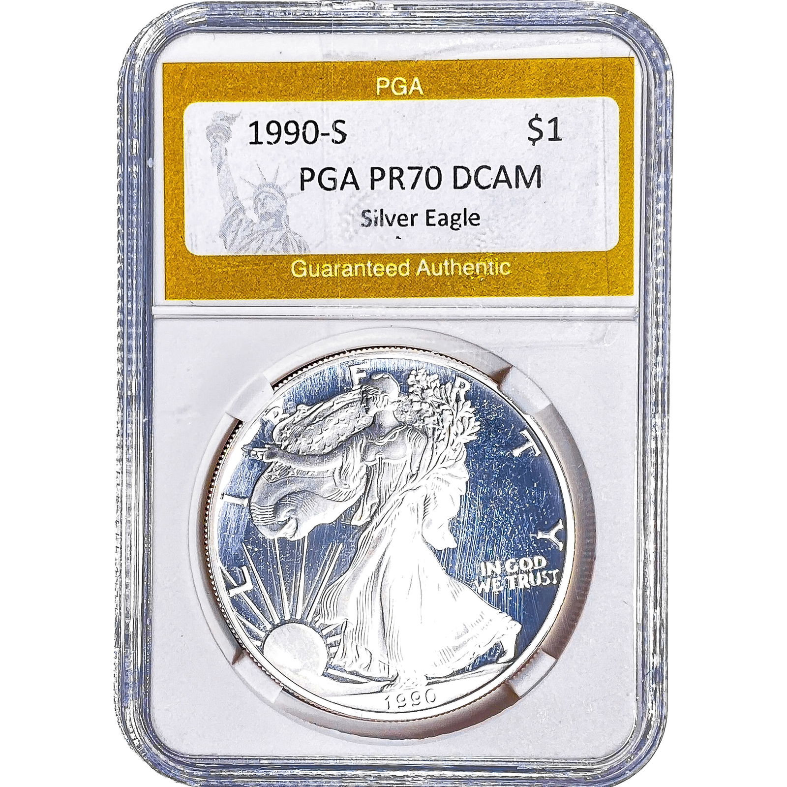 1990-S Silver Eagle PGA PR70 DCAM (1 of 2)