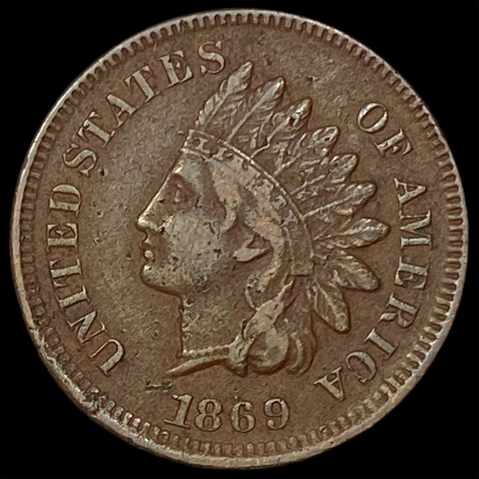 1869 Indian Head Cent CLOSELY UNCIRCULATED (1 of 2)