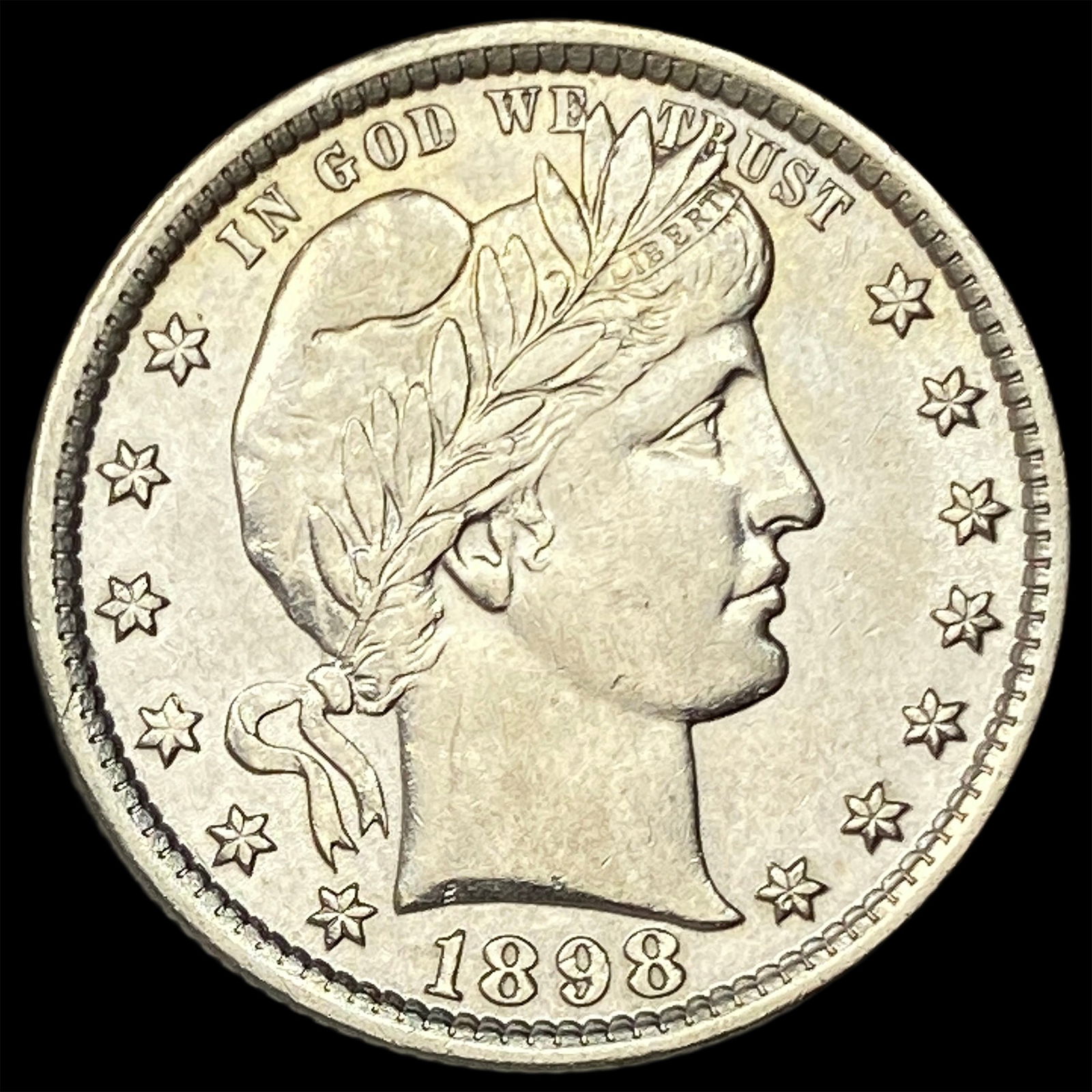 1898 Silver Barber Quarter CLOSELY UNCIRCULATED (1 of 2)