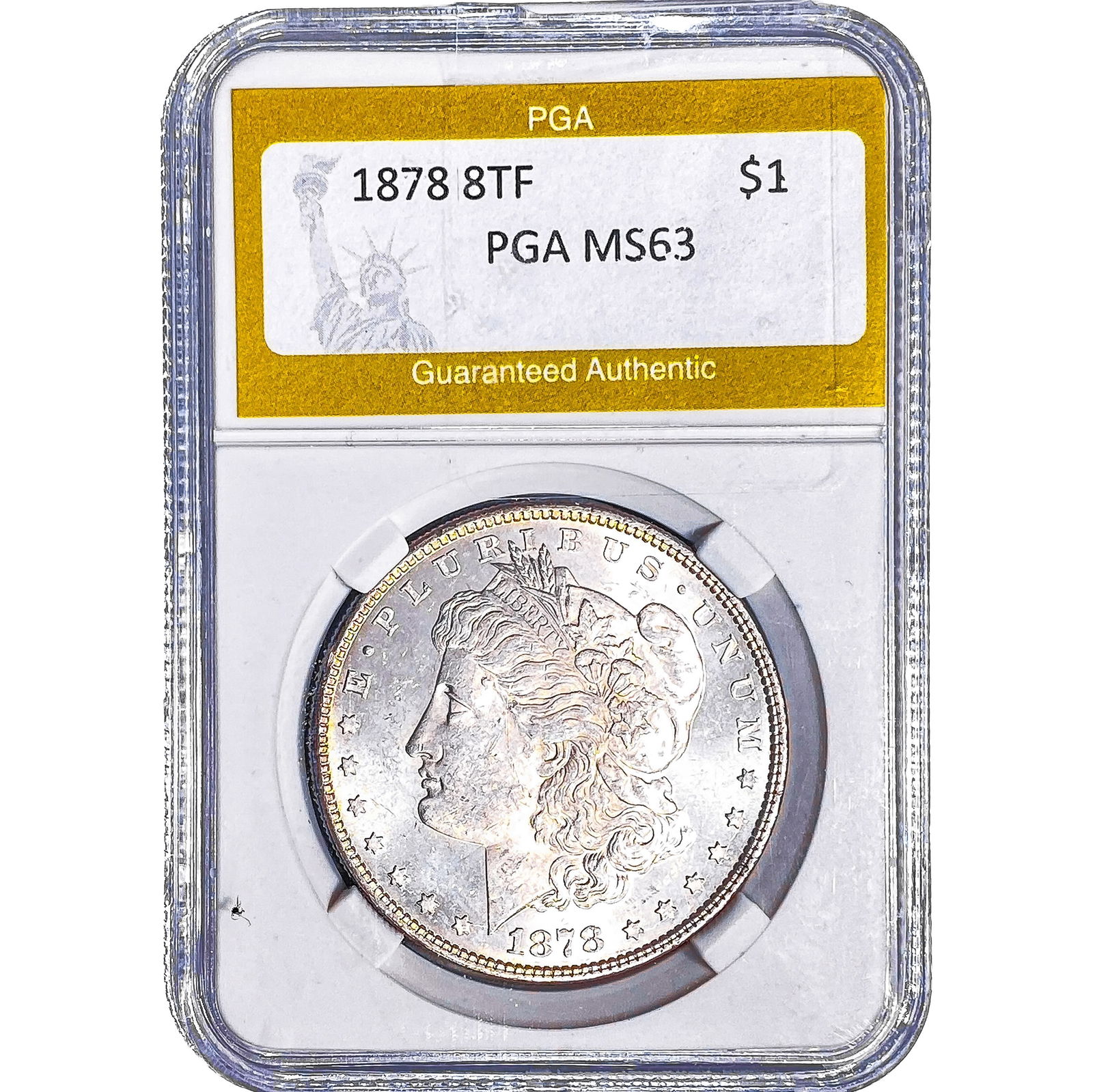 1878 8TF Morgan Silver Dollar PGA MS63: 1878 8TF Morgan Silver Dollar PGA MS63