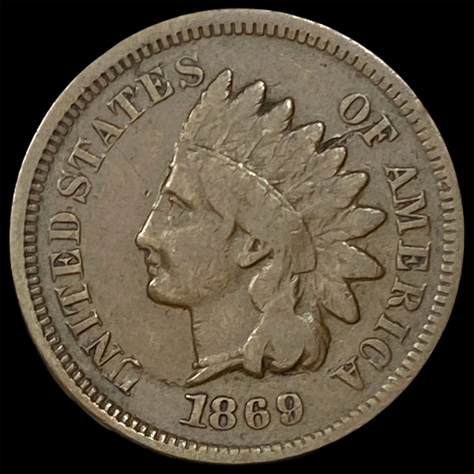 1869 Indian Head Cent LIGHTLY CIRCULATED: 1869 Indian Head Cent LIGHTLY CIRCULATED