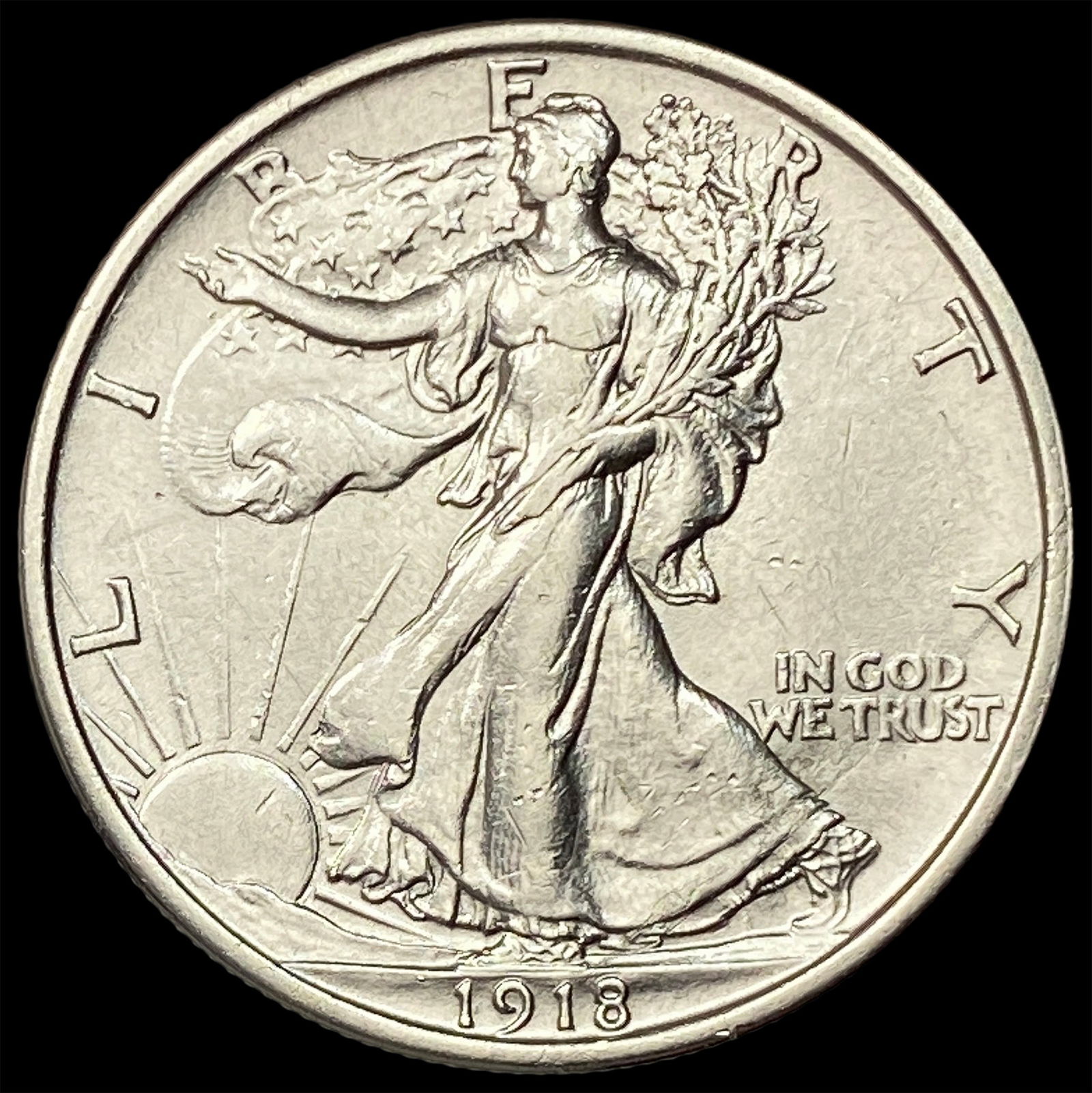 1918 Walking Liberty Half Dollar CLOSELY UNCIRCULATED (1 of 2)