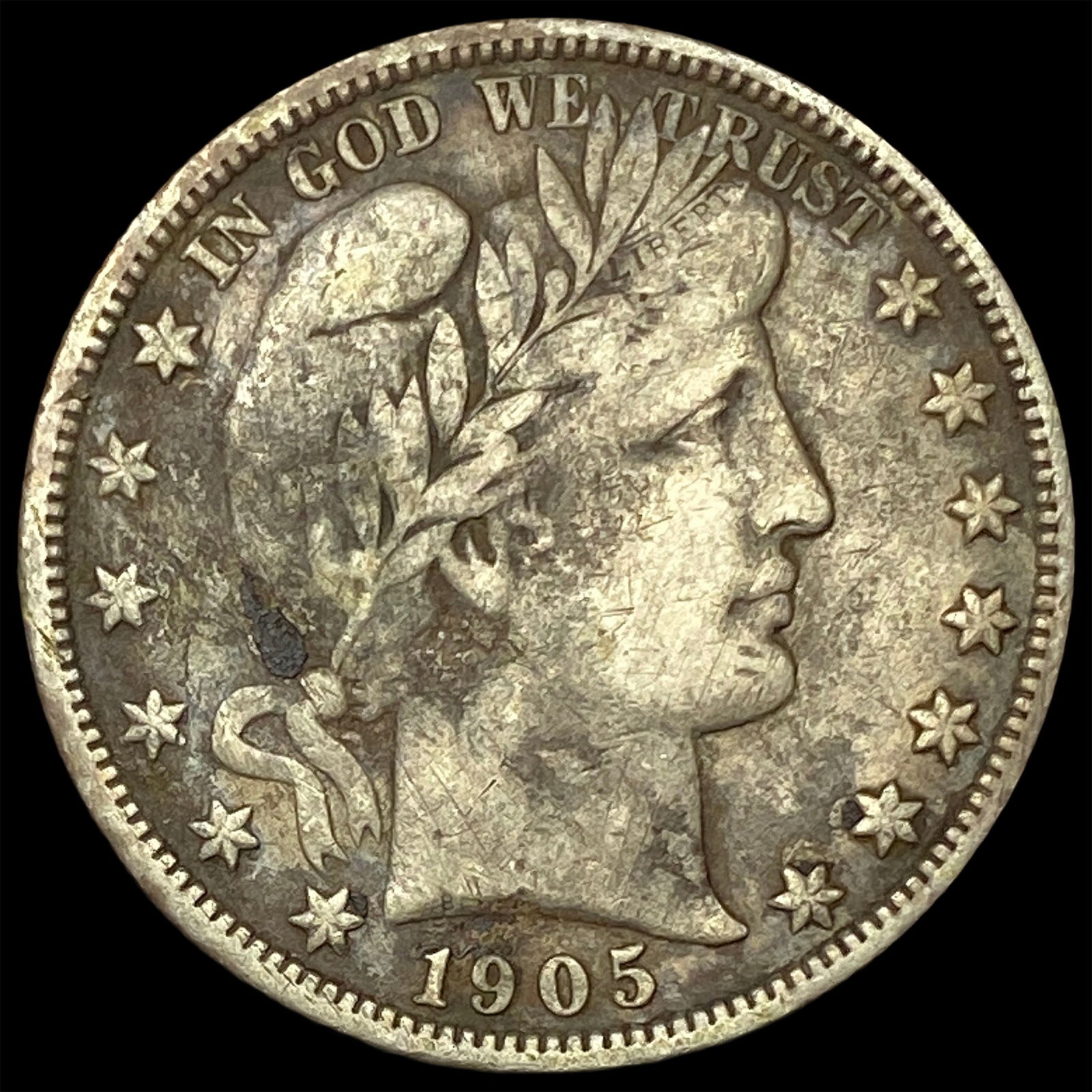 1905-S Silver Barber Half Dollar LIGHTLY CIRCULATED: 1905-S Silver Barber Half Dollar LIGHTLY CIRCULATED