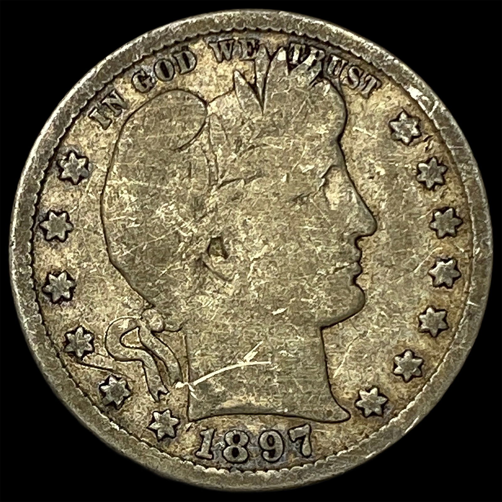 1897-S Silver Barber Quarter LIGHTLY CIRCULATED (1 of 2)