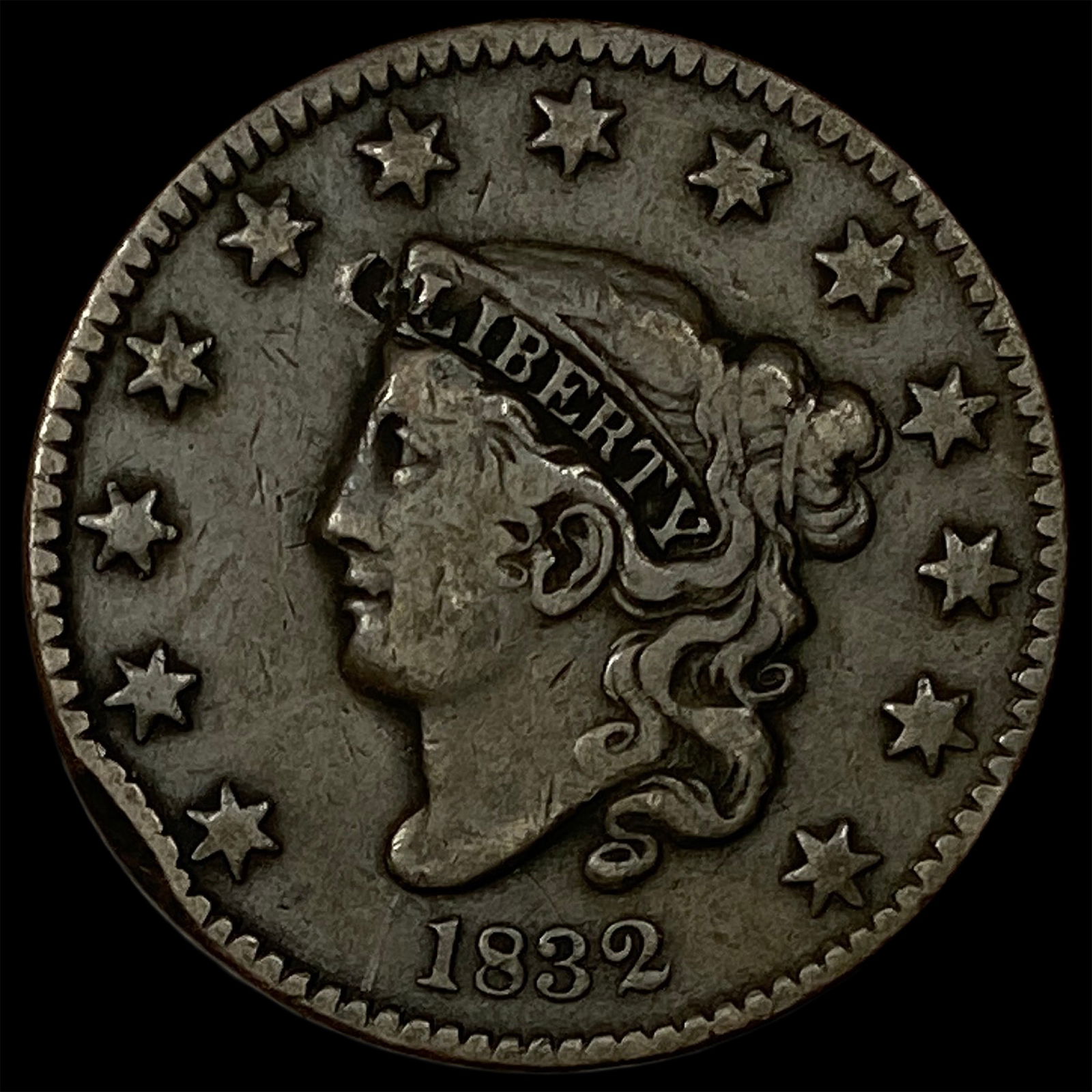1832 Coronet Head Large Cent LIGHTLY CIRCULATED: 1832 Coronet Head Large Cent LIGHTLY CIRCULATED