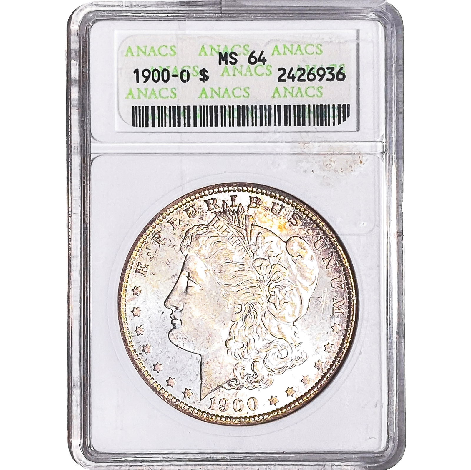 1900-O Morgan Silver Dollar ANACS MS64: 1900-O Morgan Silver Dollar ANACS MS64