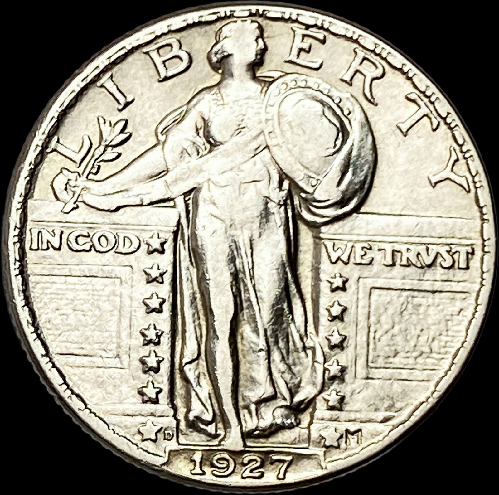 1927-D Silver Standing Liberty Quarter CLOSELY UNCIRCULATED: 1927-D Silver Standing Liberty Quarter CLOSELY UNCIRCULATED