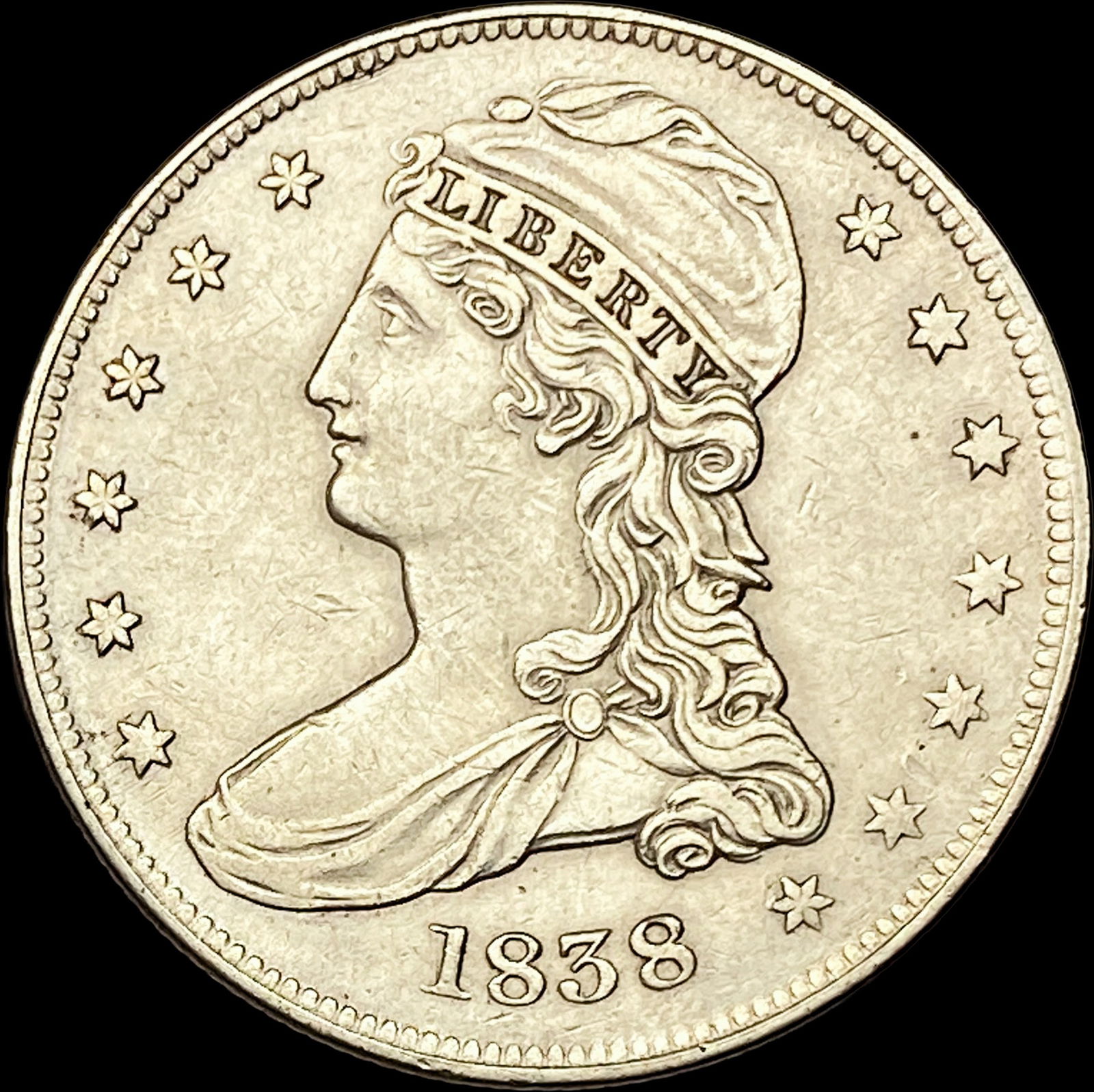 1838 Silver Capped Bust Half Dollar CLOSELY UNCIRCULATED (1 of 2)