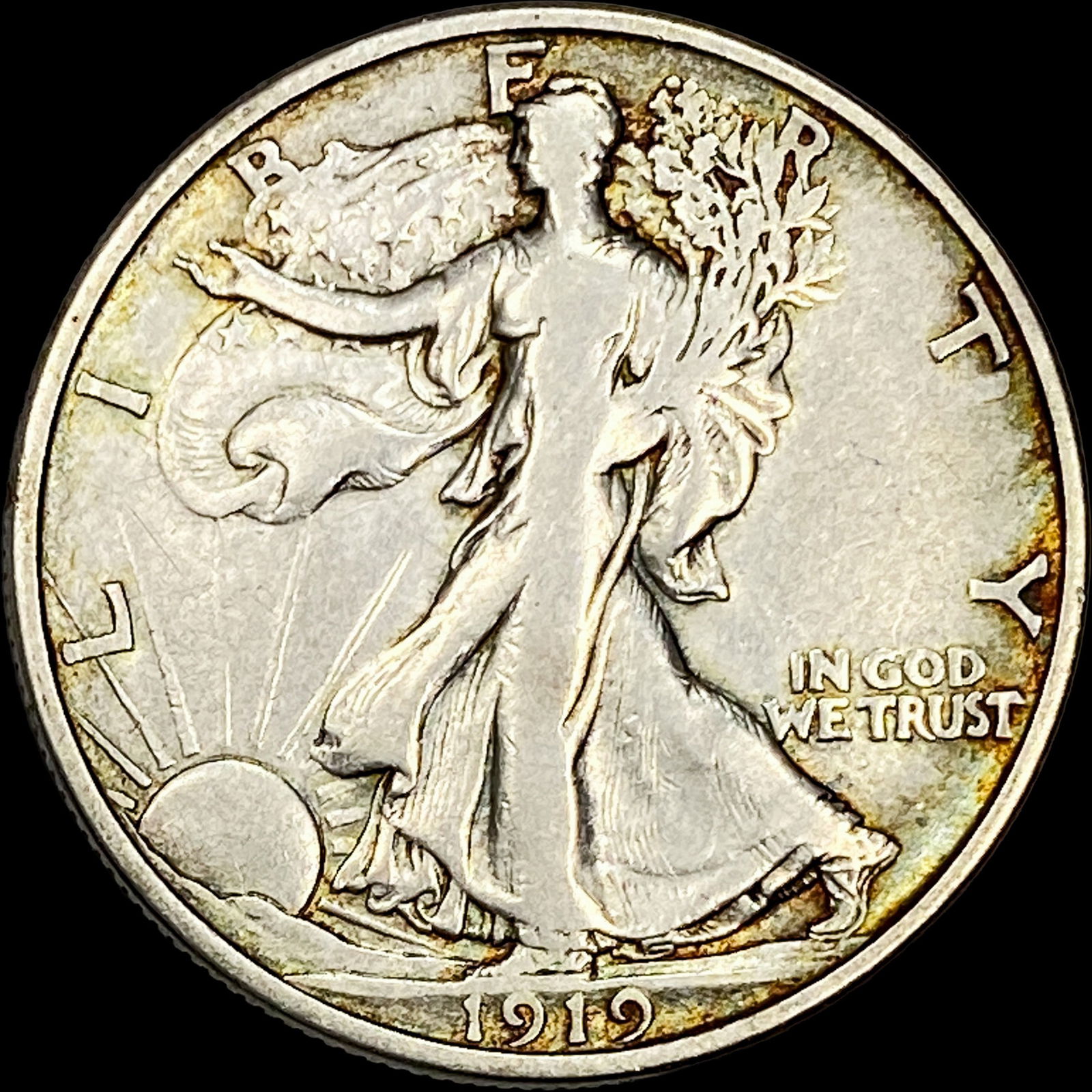 1919-D Walking Liberty Half Dollar ABOUT UNCIRCULATED: 1919-D Walking Liberty Half Dollar ABOUT UNCIRCULATED