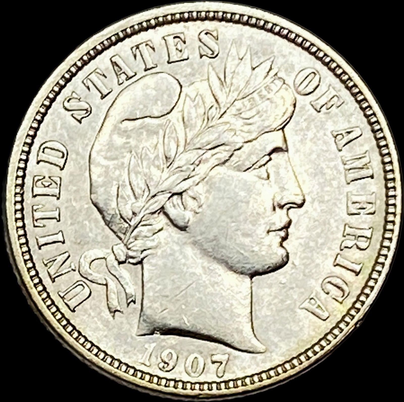 1907-D Silver Barber Dime CLOSELY UNCIRCULATED (1 of 2)