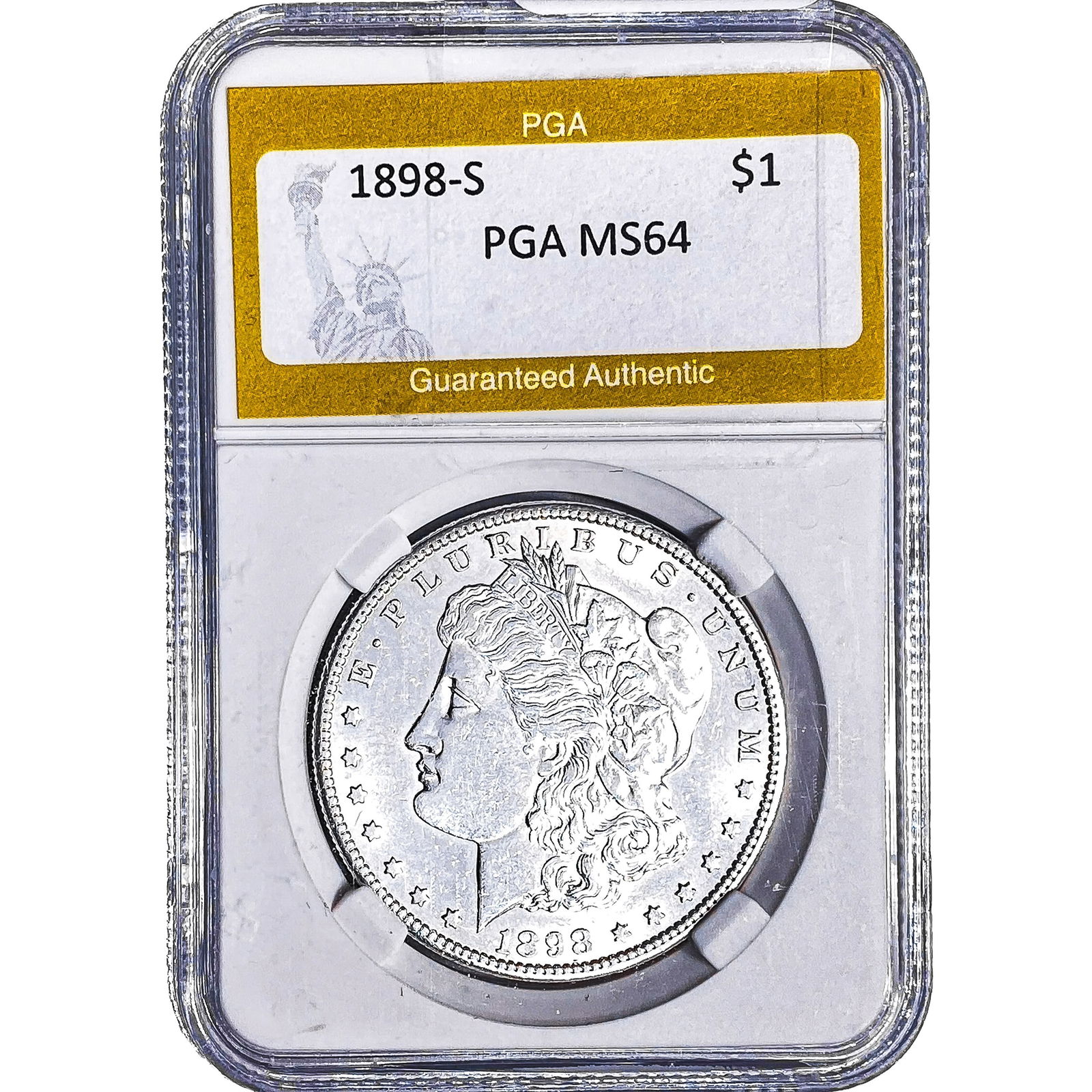 1898-S Morgan Silver Dollar PGA MS64: 1898-S Morgan Silver Dollar PGA MS64