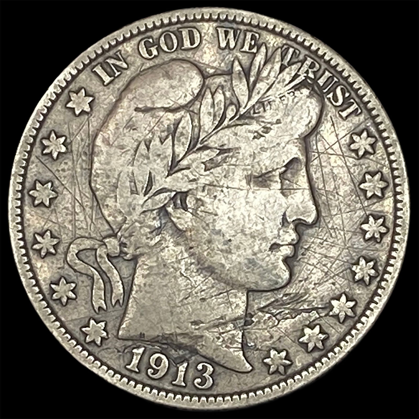 1913 Silver Barber Half Dollar LIGHTLY CIRCULATED (1 of 2)