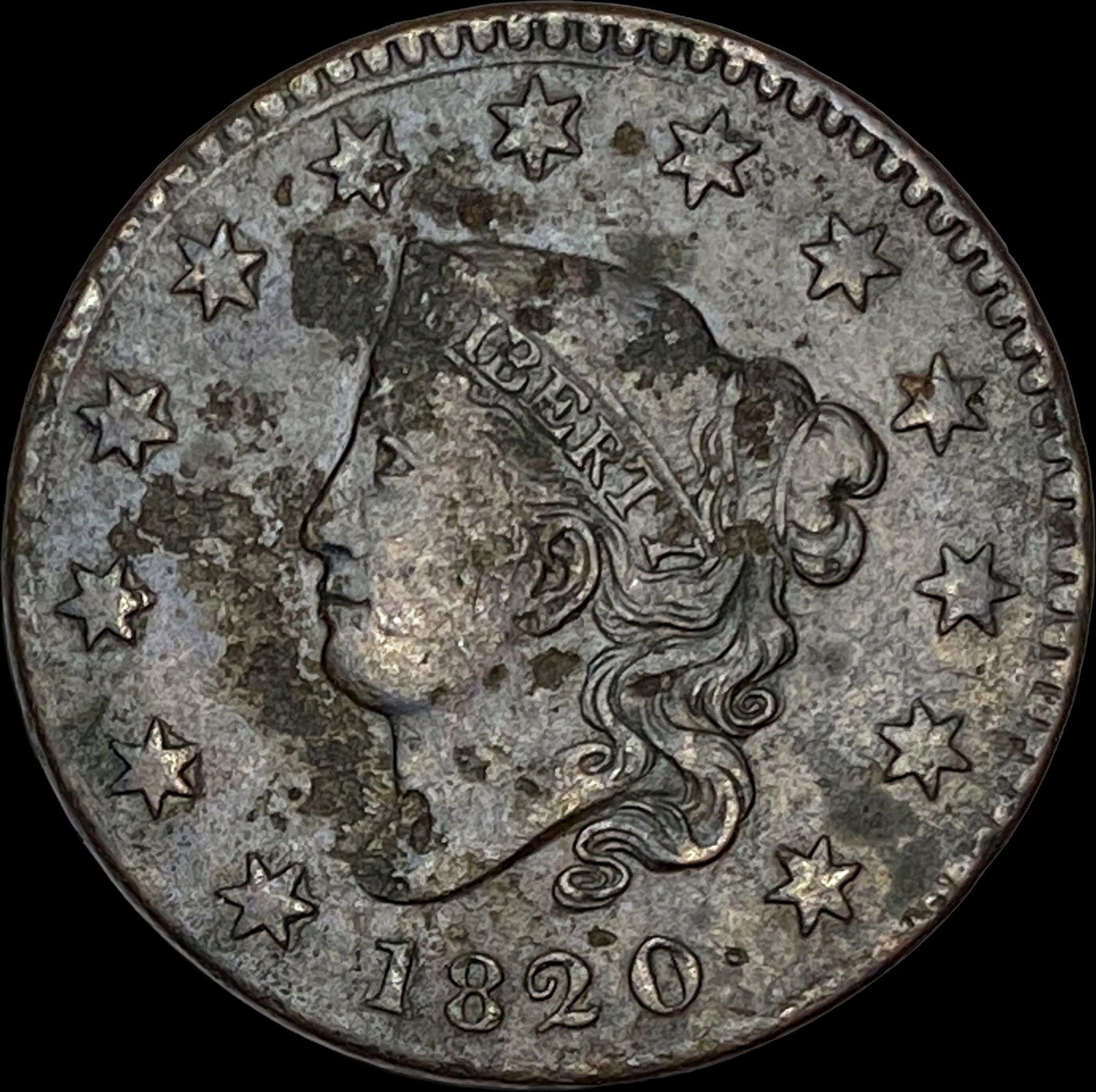 1820 Coronet Head Large Cent LIGHTLY CIRCULATED: 1820 Coronet Head Large Cent LIGHTLY CIRCULATED