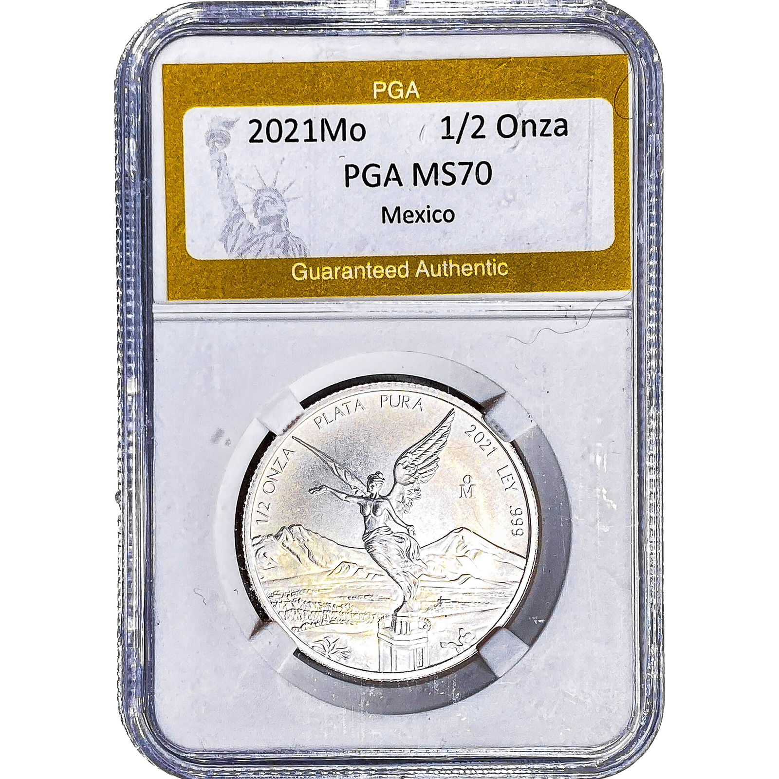 2021Mo Mexico Silver 1/2 Onza PGA MS70: 2021Mo Mexico Silver 1/2 Onza PGA MS70