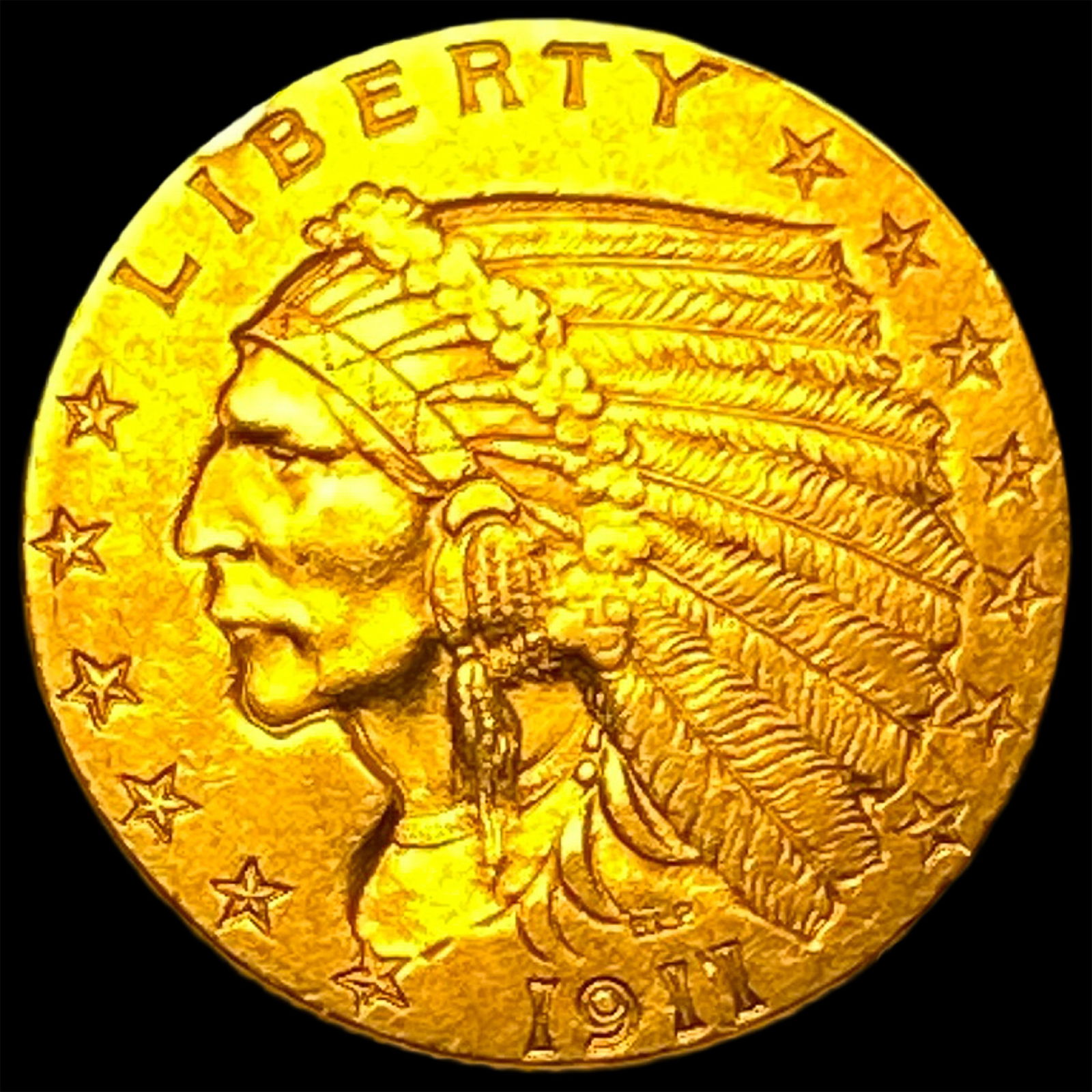 1911 Indian Head Gold $2.50 Quarter Eagle UNCIRCULATED: 1911 Indian Head Gold $2.50 Quarter Eagle UNCIRCULATED