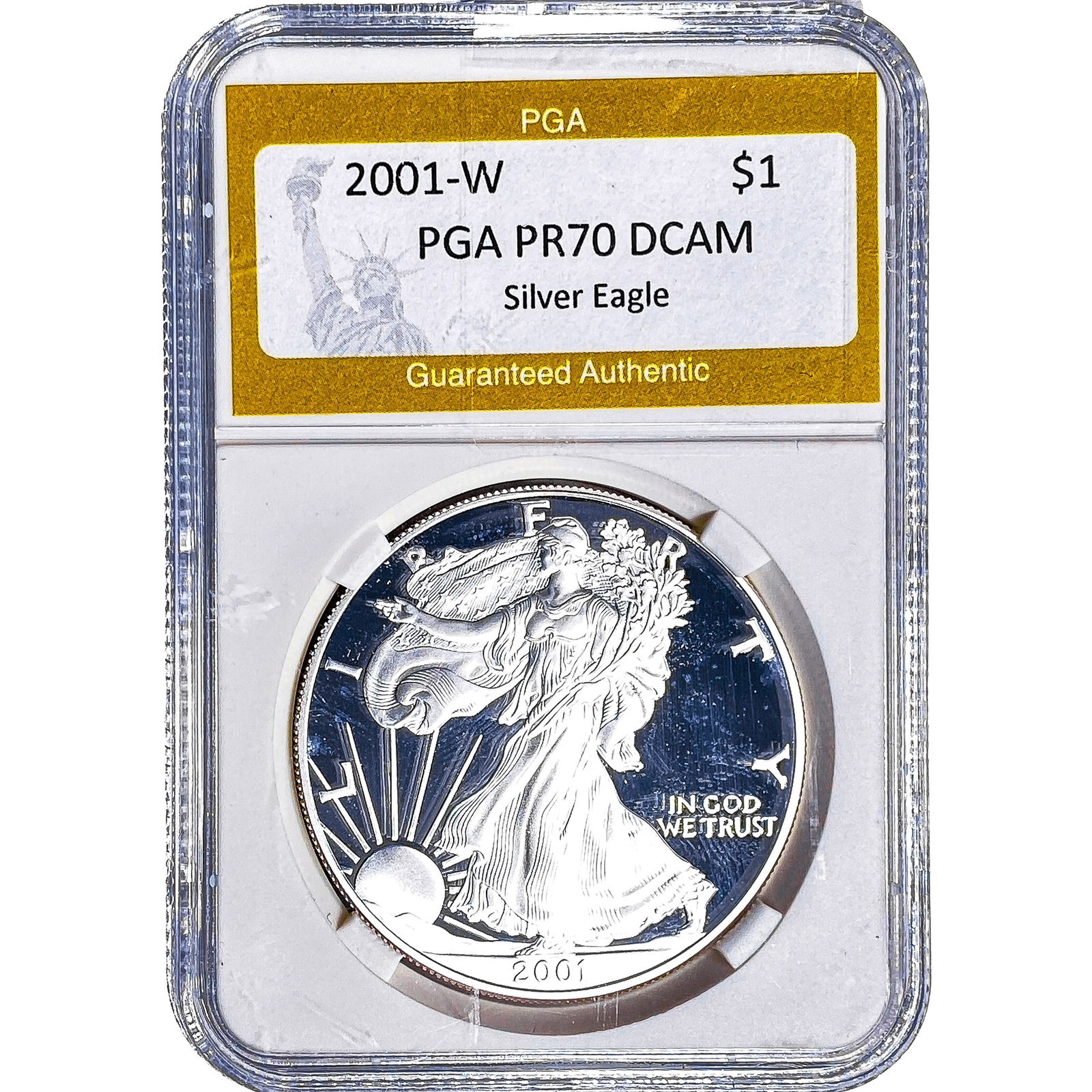 2001-W Silver Eagle PGA PR70 DCAM: 2001-W Silver Eagle PGA PR70 DCAM