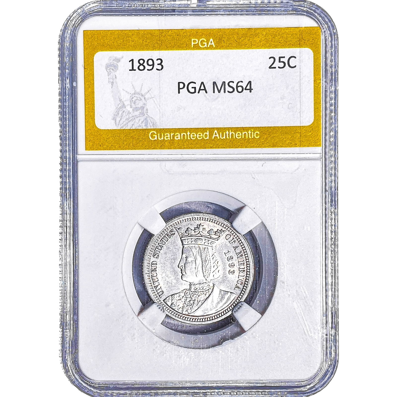1893 Isabella Silver Quarter PGA MS64: 1893 Isabella Silver Quarter PGA MS64
