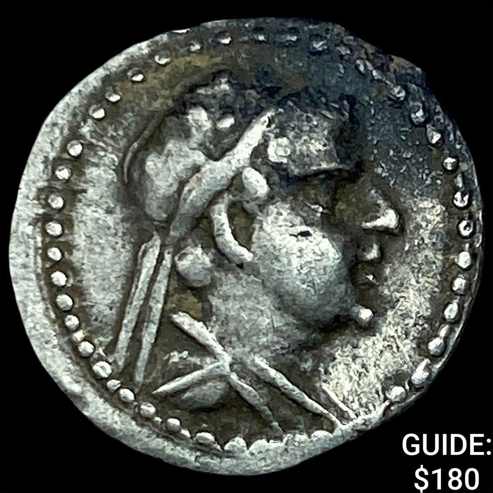 Greco-Bactria Eucratides I 171-145 BC Silver Obol NEARLY UNCIRCULATED: Greco-Bactria Eucratides I 171-145 BC Silver Obol NEARLY UNCIRCULATED