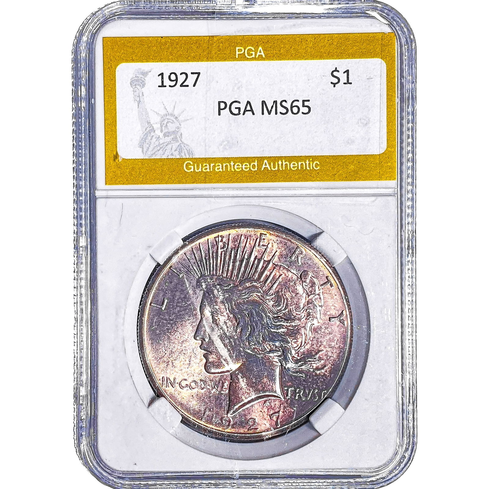 1927 Silver Peace Dollar PGA MS65: 1927 Silver Peace Dollar PGA MS65