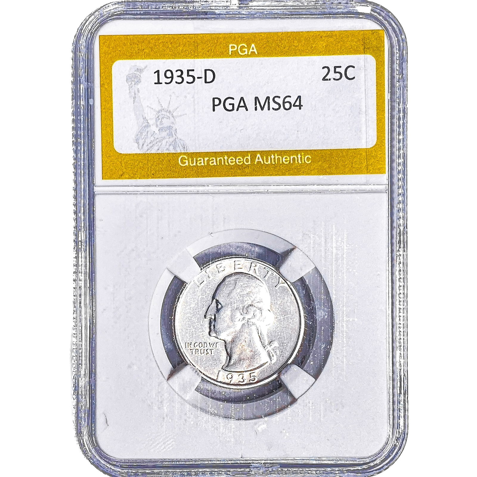1935-D Washington Silver Quarter PGA MS64: 1935-D Washington Silver Quarter PGA MS64