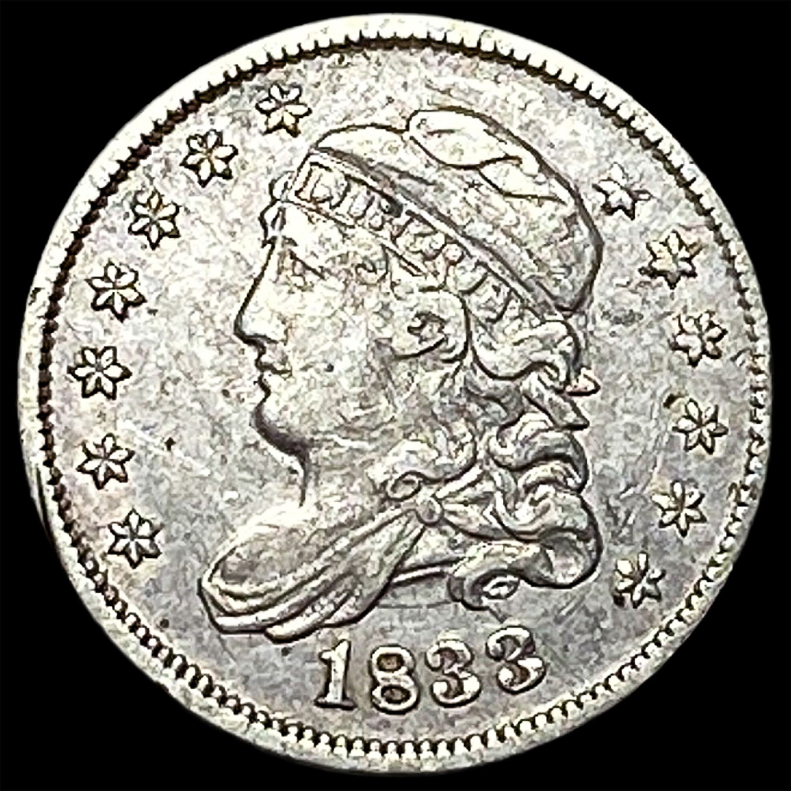 1833 Capped Bust Half Dime NEARLY UNCIRCULATED: 1833 Capped Bust Half Dime NEARLY UNCIRCULATED