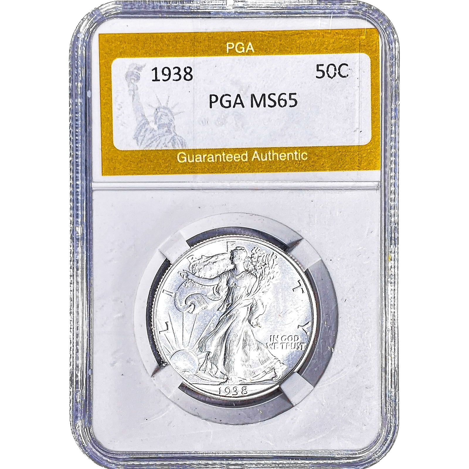 1938 Walking Liberty Half Dollar PGA MS65: 1938 Walking Liberty Half Dollar PGA MS65