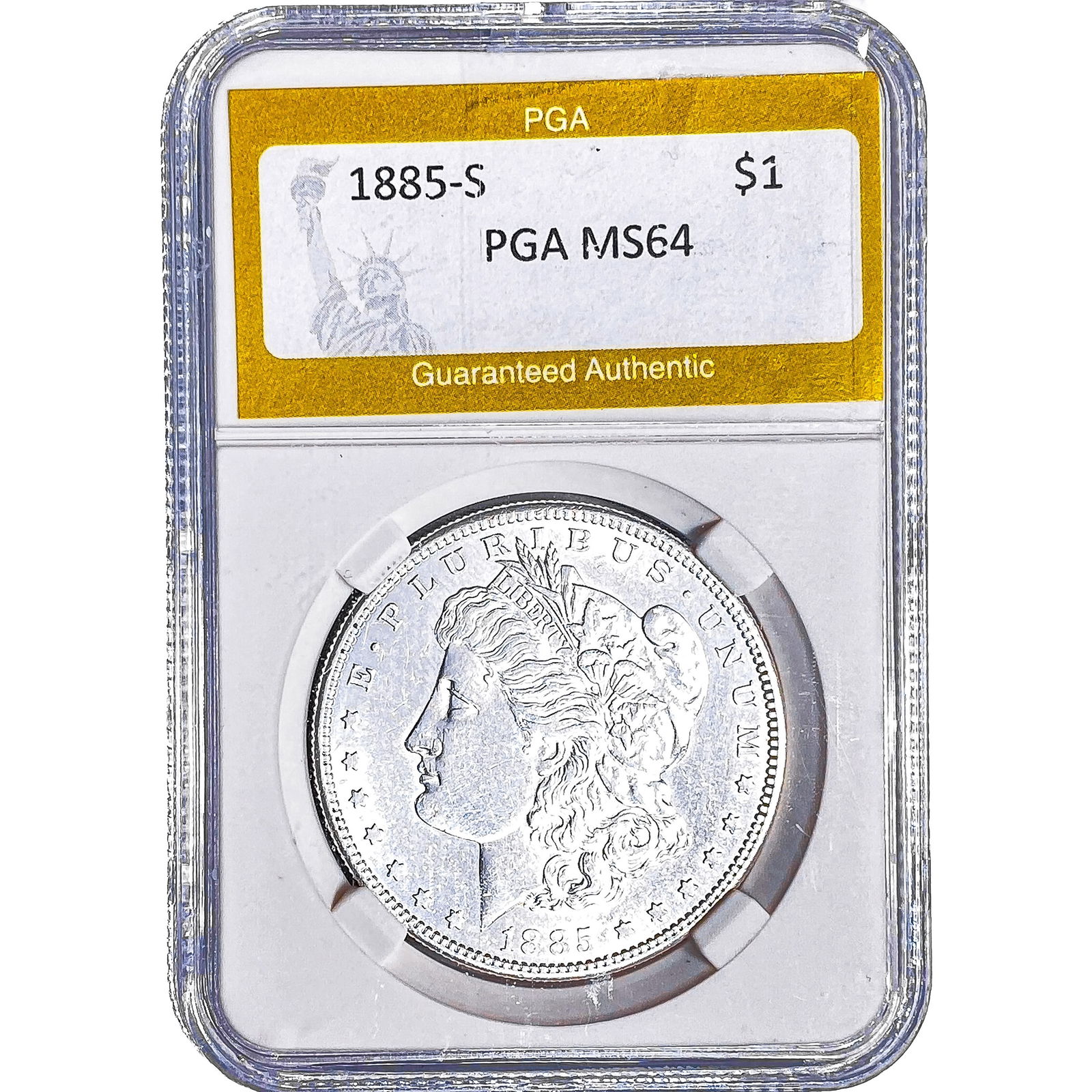 1885-S Morgan Silver Dollar PGA MS64: 1885-S Morgan Silver Dollar PGA MS64