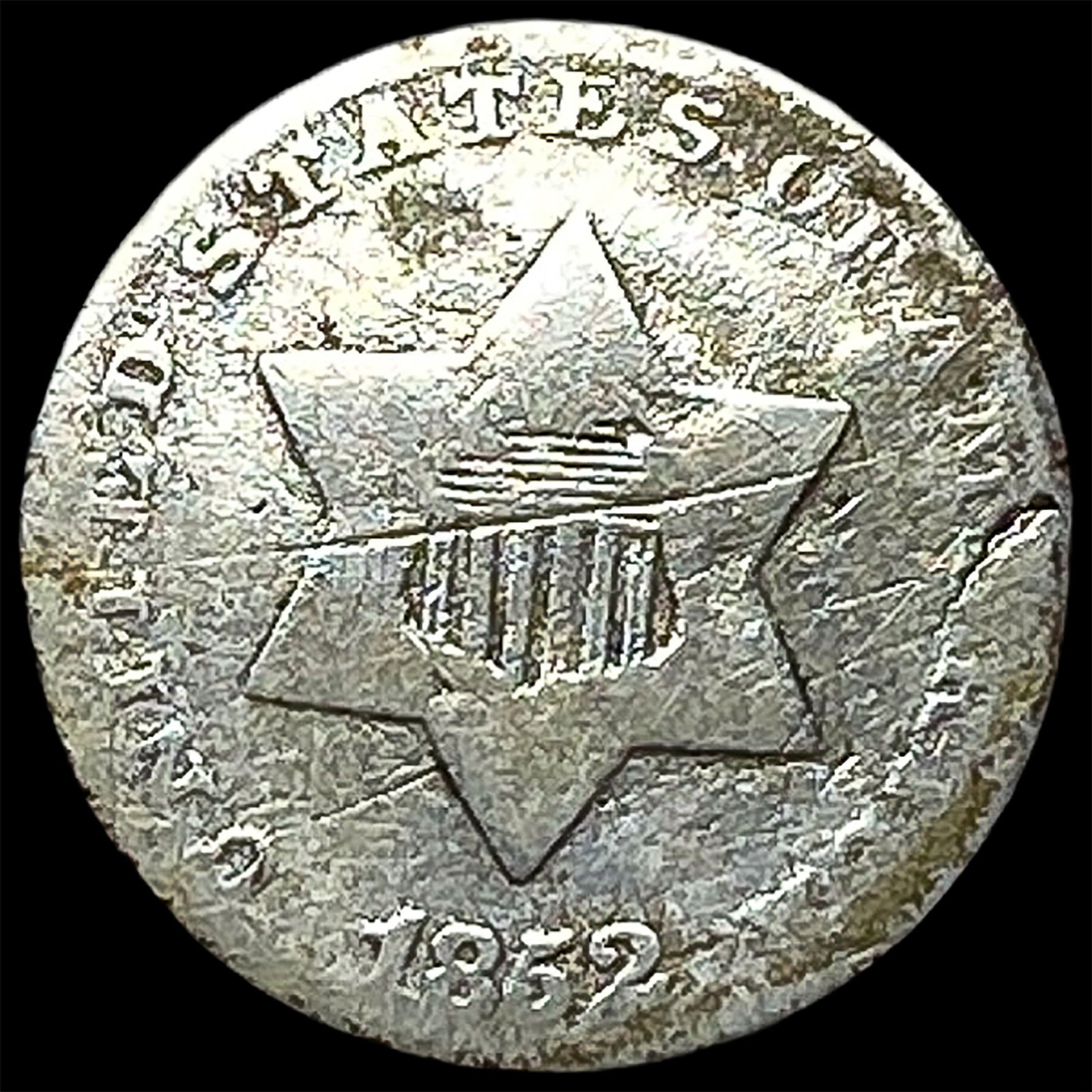 1852 Silver Three-Cent Piece LIGHTLY CIRCULATED: 1852 Silver Three-Cent Piece LIGHTLY CIRCULATED
