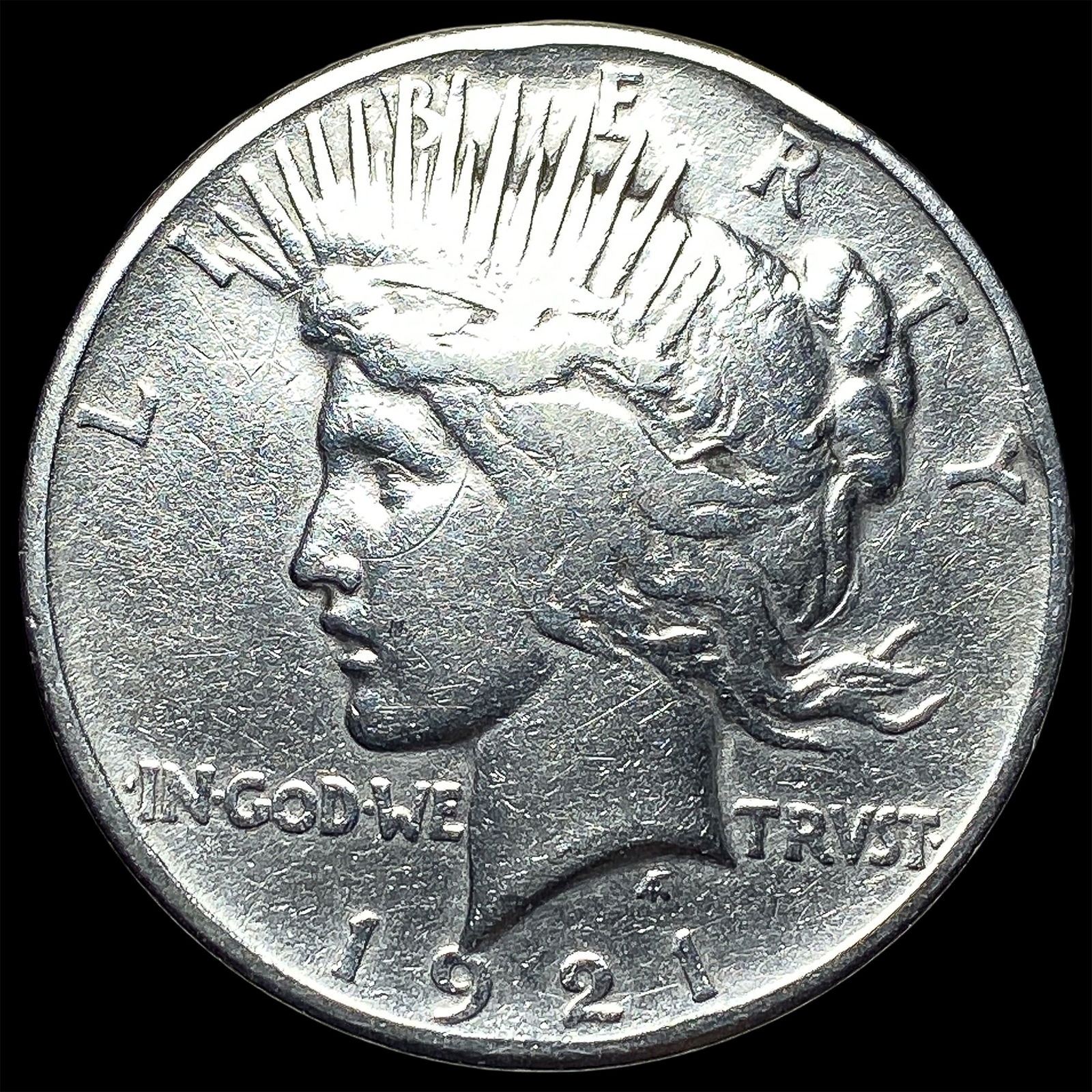 1921 Silver Peace Dollar ABOUT UNCIRCULATED (1 of 2)