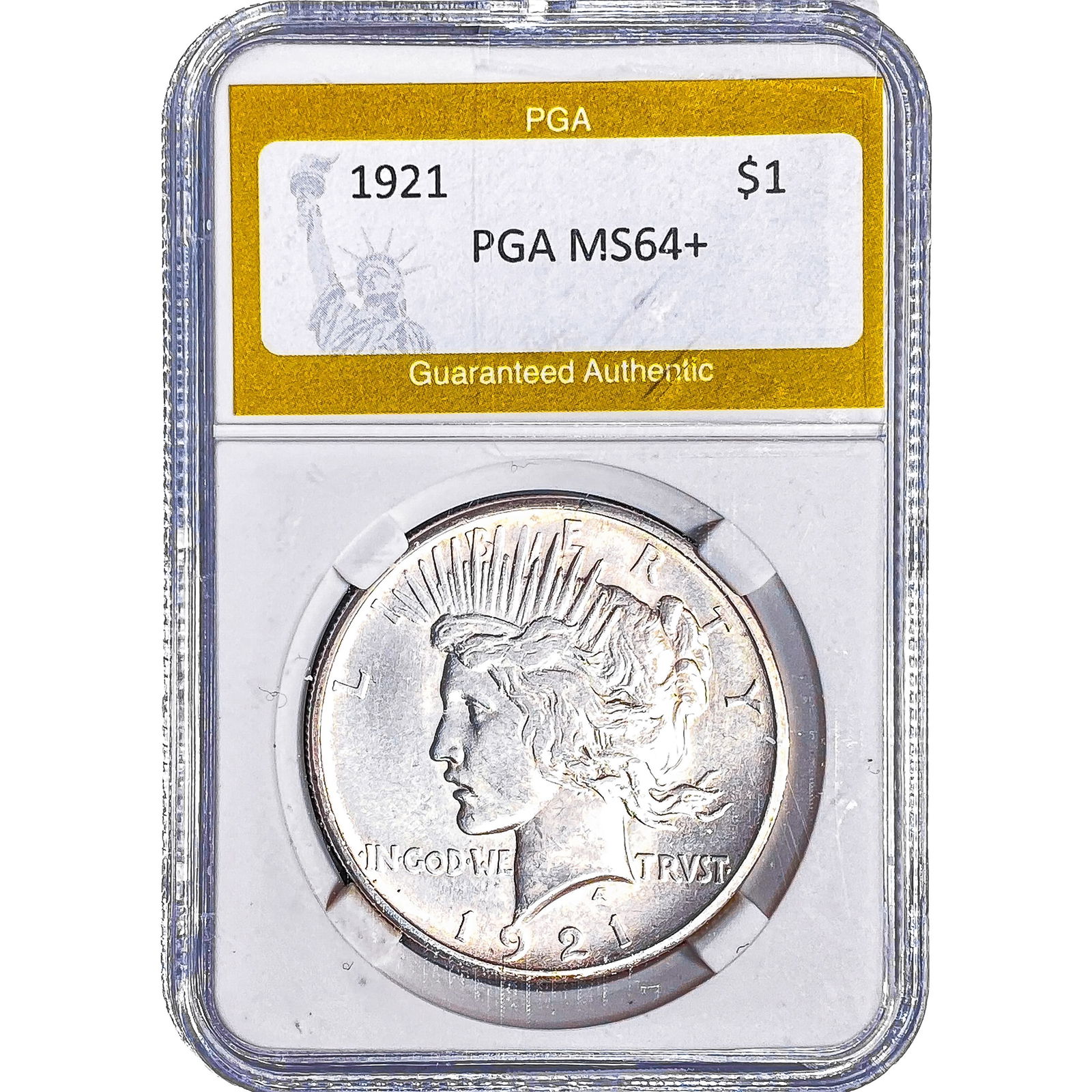 1921 Silver Peace Dollar PGA MS64+: 1921 Silver Peace Dollar PGA MS64+