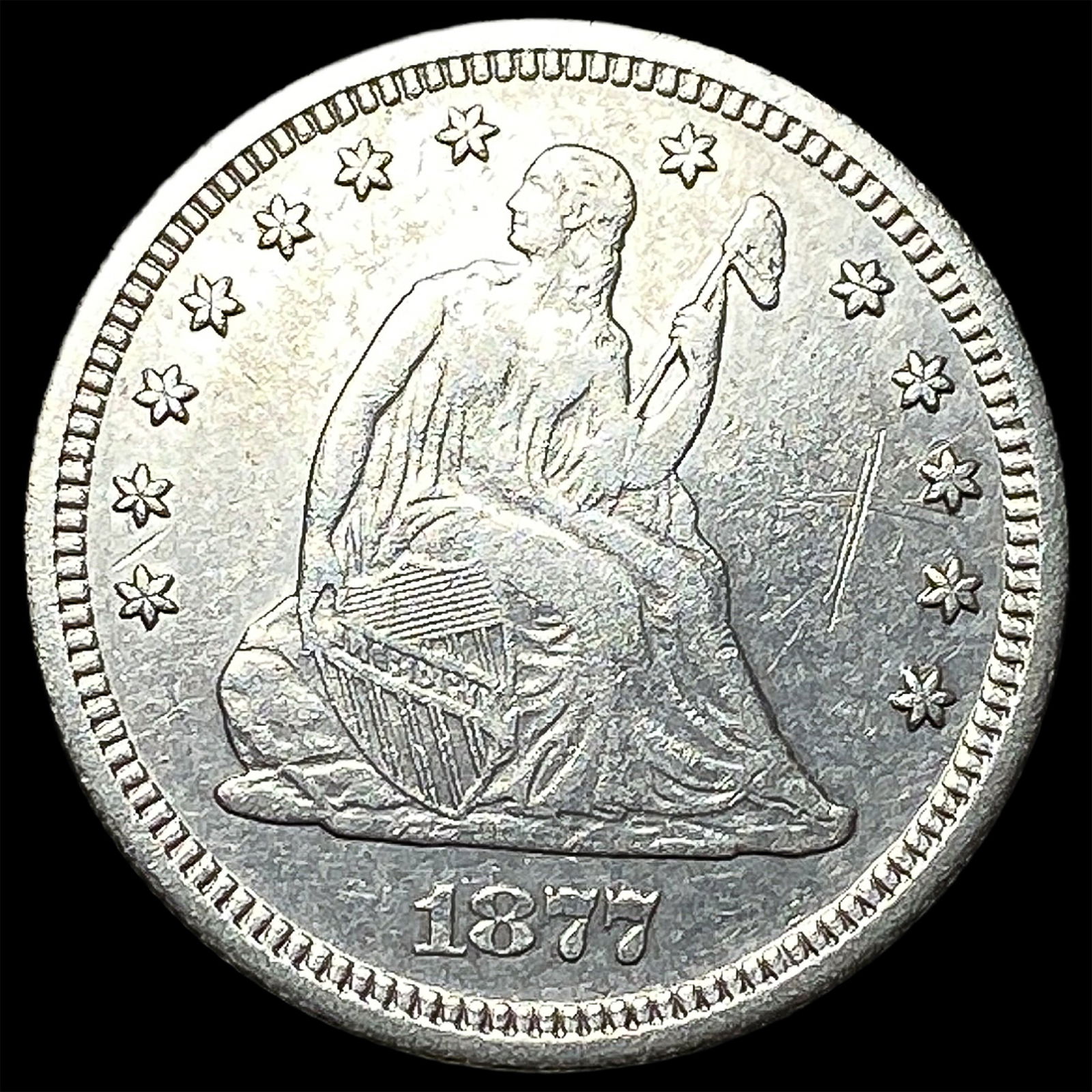 1877-S Silver Seated Liberty Quarter LIGHTLY CIRCULATED (1 of 2)
