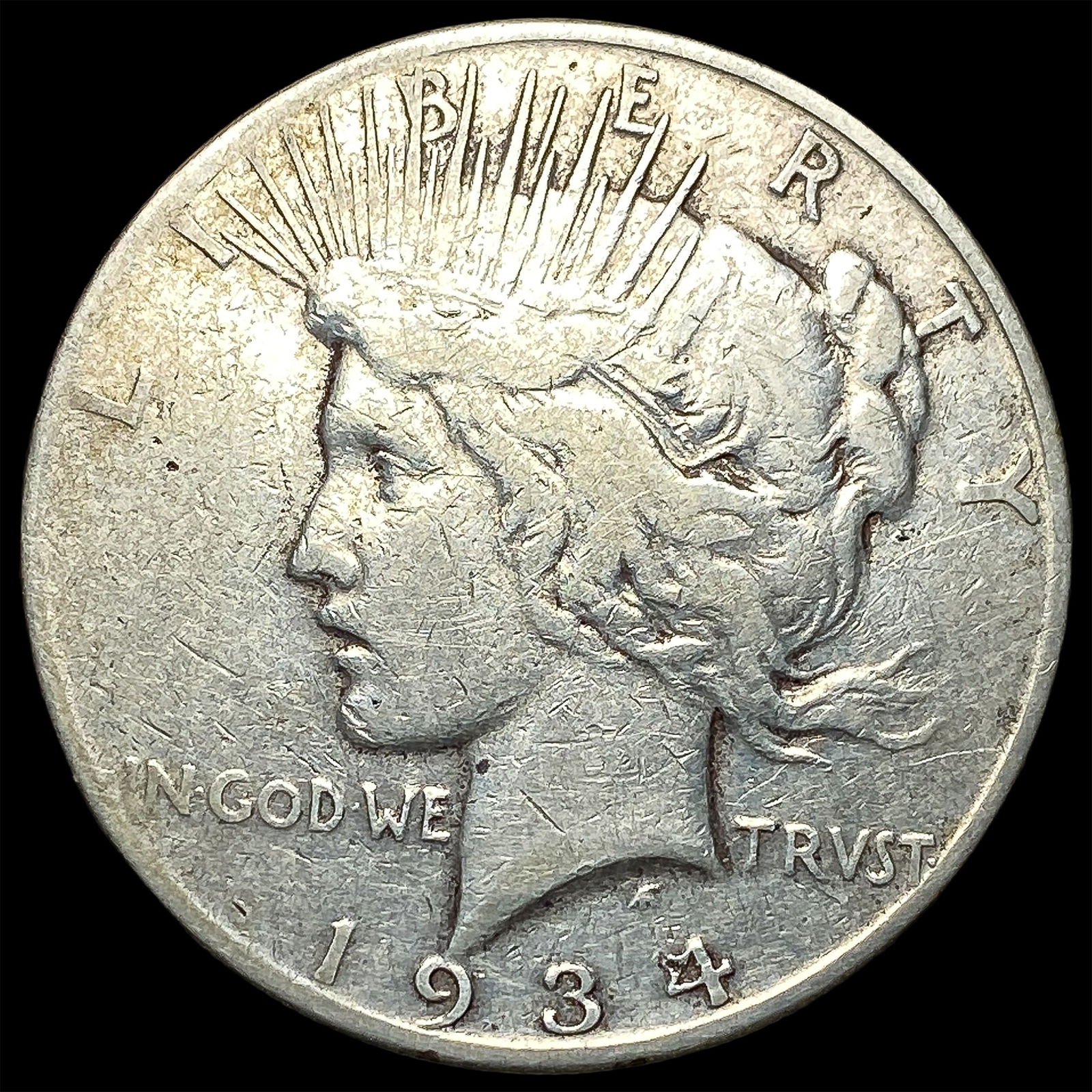 1934 Peace Silver Dollar NICELY CIRCULATED: 1934 Peace Silver Dollar NICELY CIRCULATED