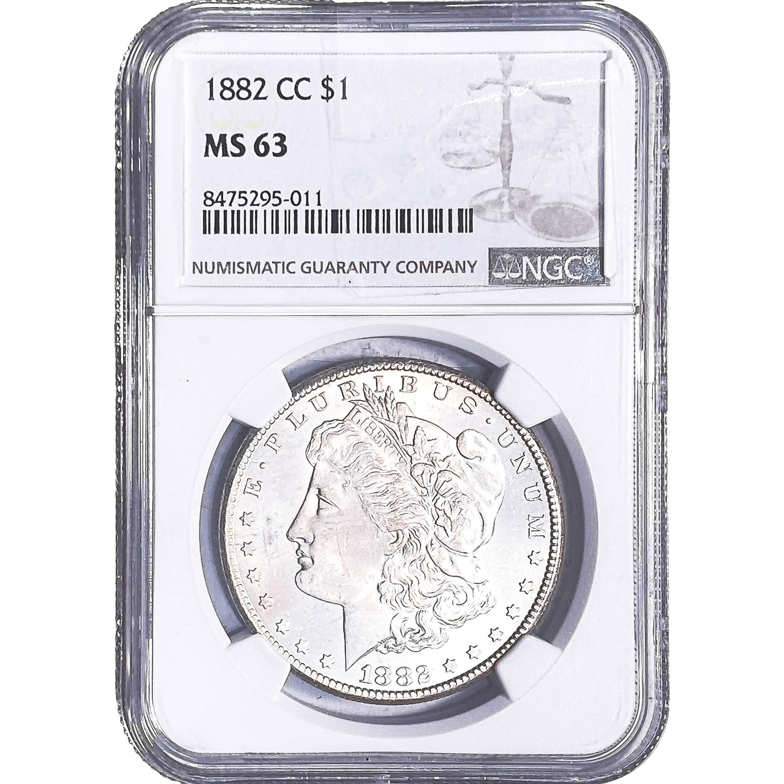 1882-CC Morgan Silver Dollar NGC MS63 (1 of 2)