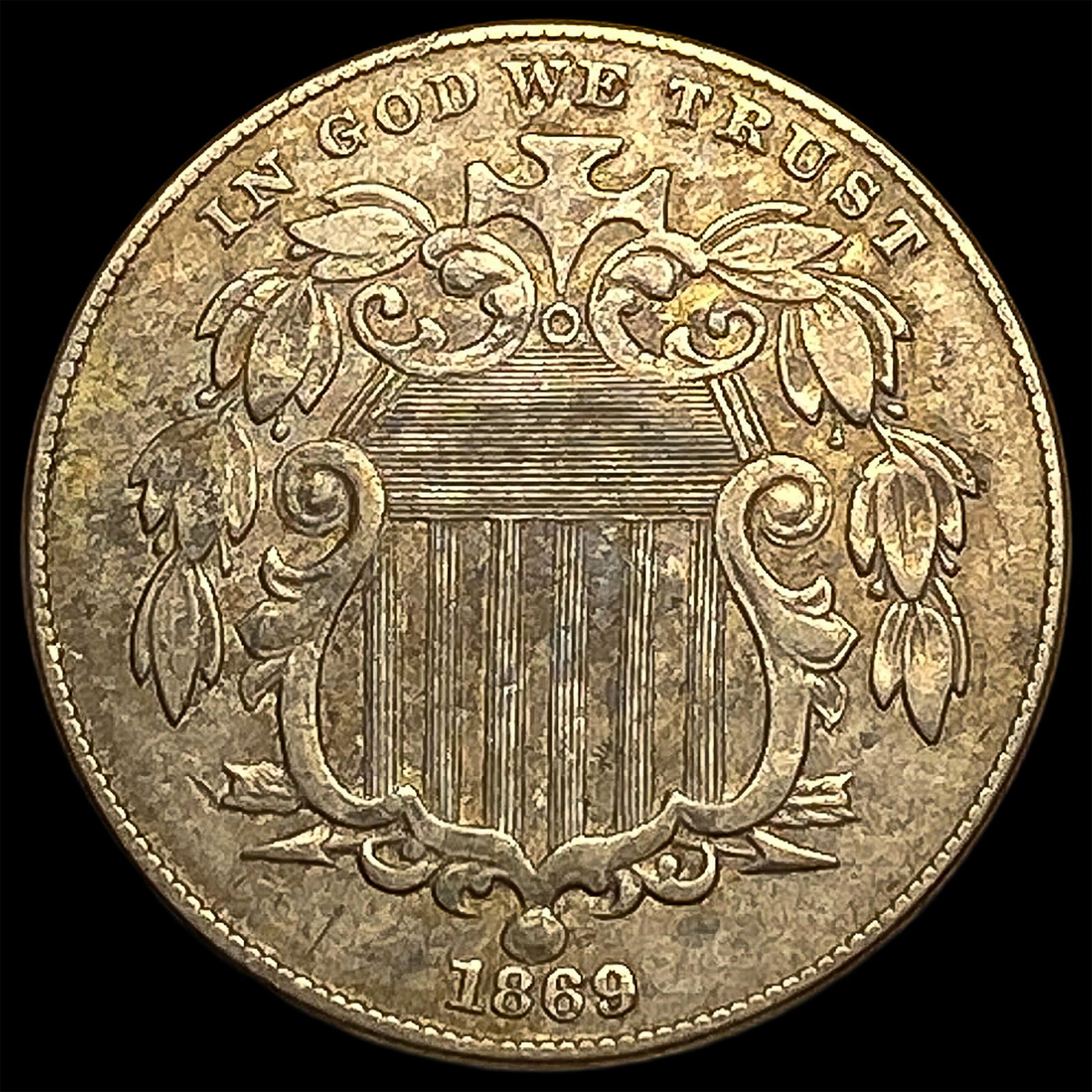 1869 Shield Nickel CHOICE AU (1 of 2)