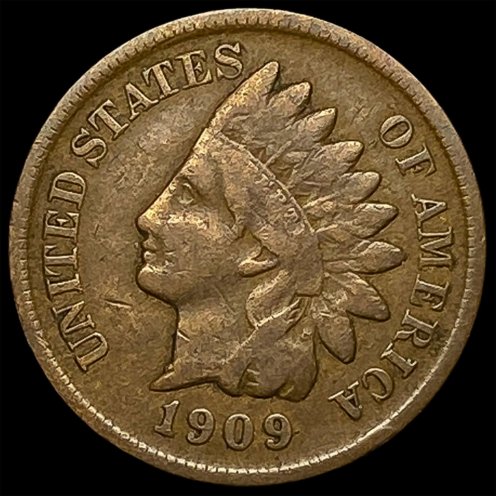 1909-S Indian Head Cent ABOUT UNCIRCULATED (1 of 2)