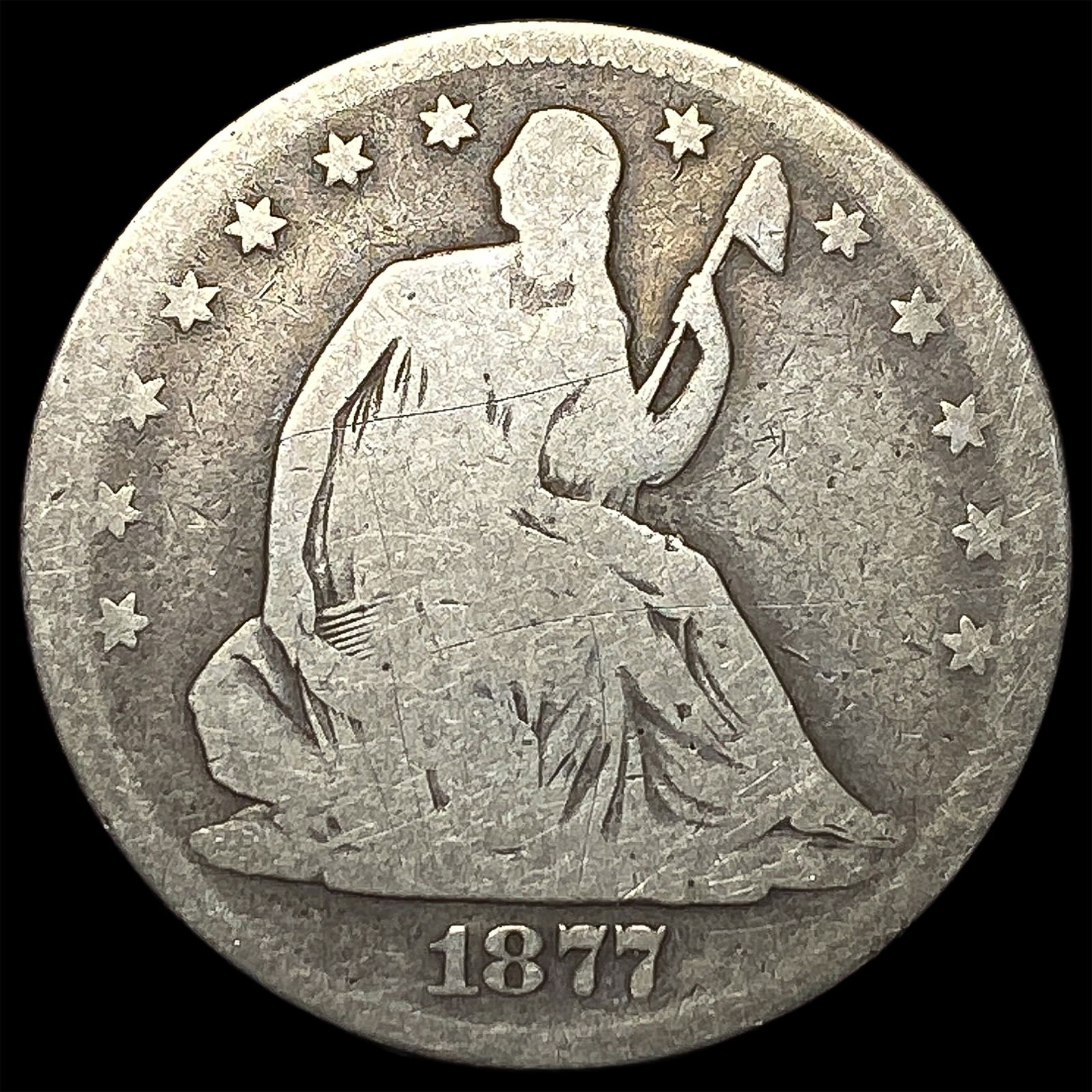 1877-S Silver Half Dollar NICELY CIRCULATED: 1877-S Silver Half Dollar NICELY CIRCULATED
