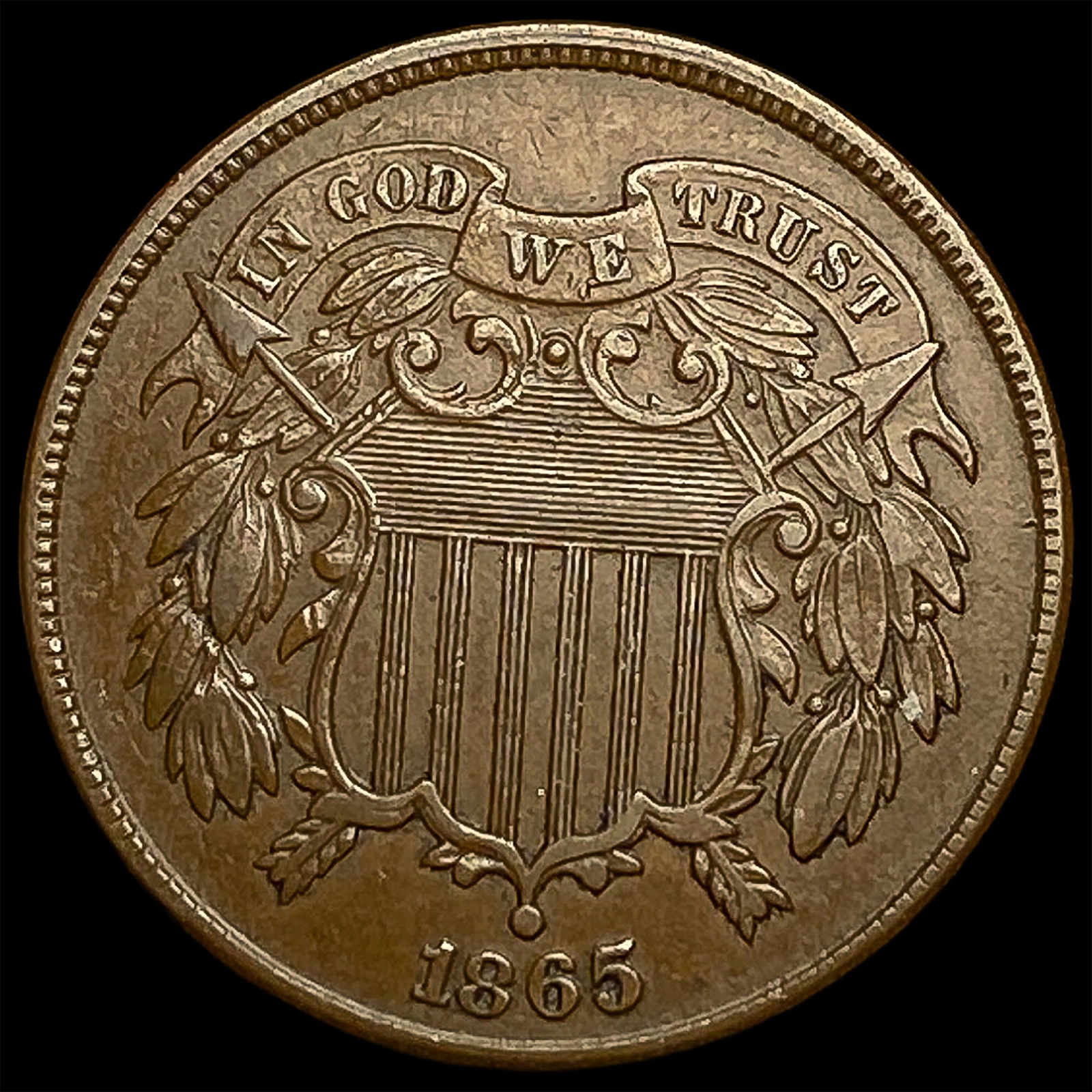 1865 Two-Cent Piece CLOSELY UNCIRCULATED (1 of 2)