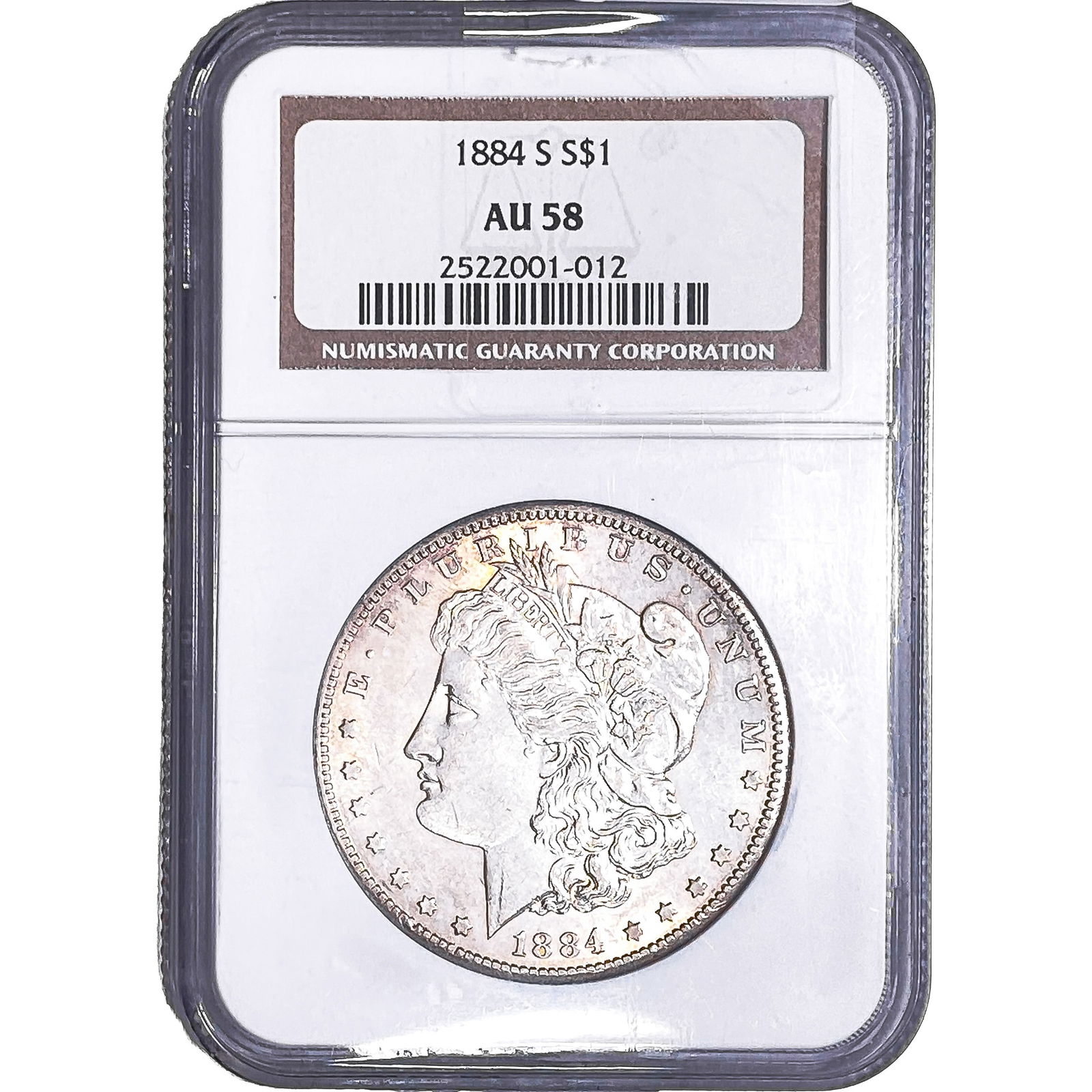 1884-S Morgan Silver Dollar NGC AU58: 1884-S Morgan Silver Dollar NGC AU58