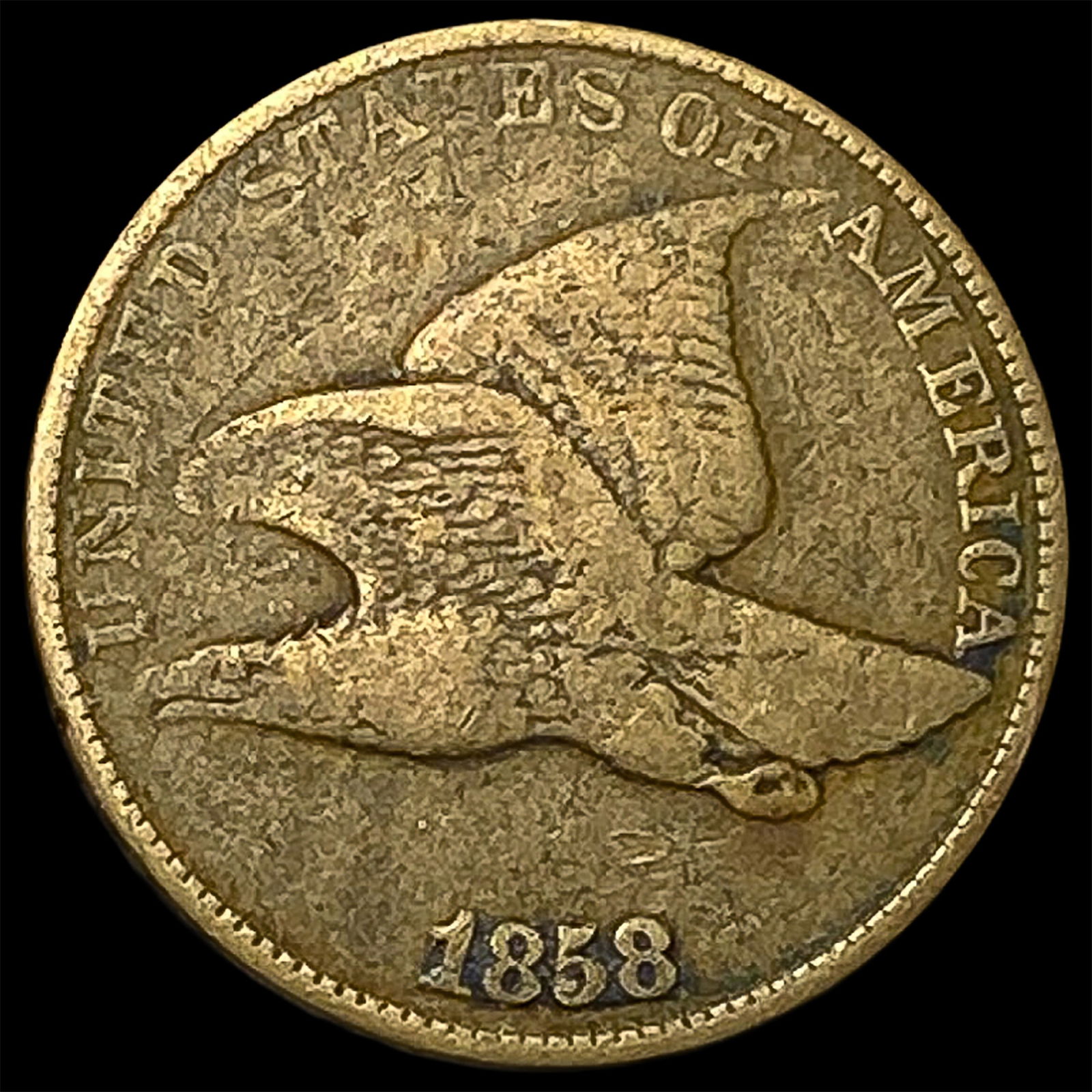 1858 Copper-Nickel Flying Eagle Cent NICELY CIRCULATED: 1858 Copper-Nickel Flying Eagle Cent NICELY CIRCULATED