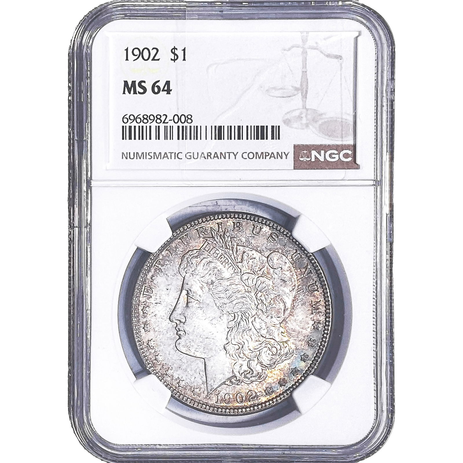 1902 Morgan Silver Dollar NGC MS64: 1902 Morgan Silver Dollar NGC MS64