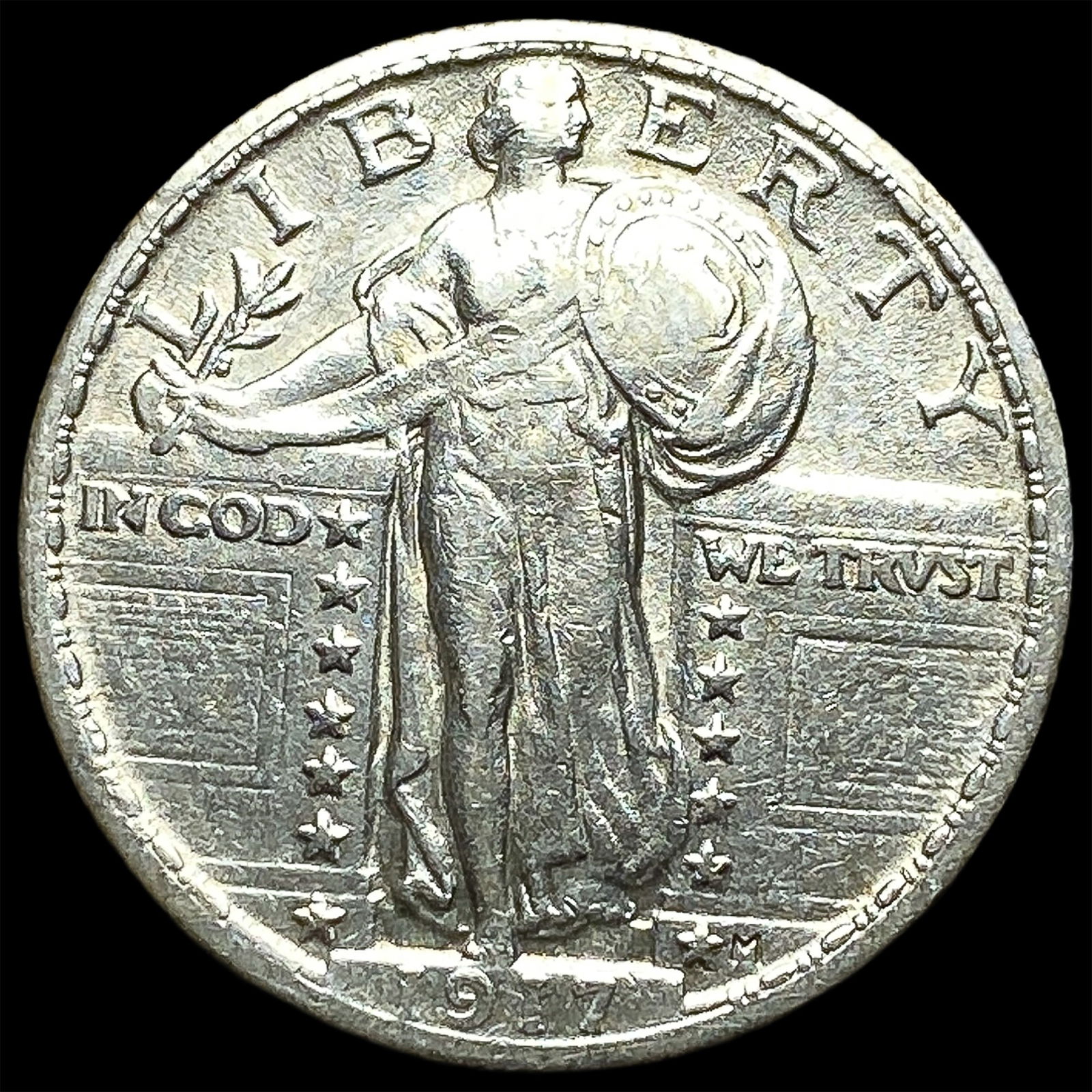 1917 Type 1 Standing Liberty Quarter CLOSELY UNCIRCULATED: 1917 Type 1 Standing Liberty Quarter CLOSELY UNCIRCULATED