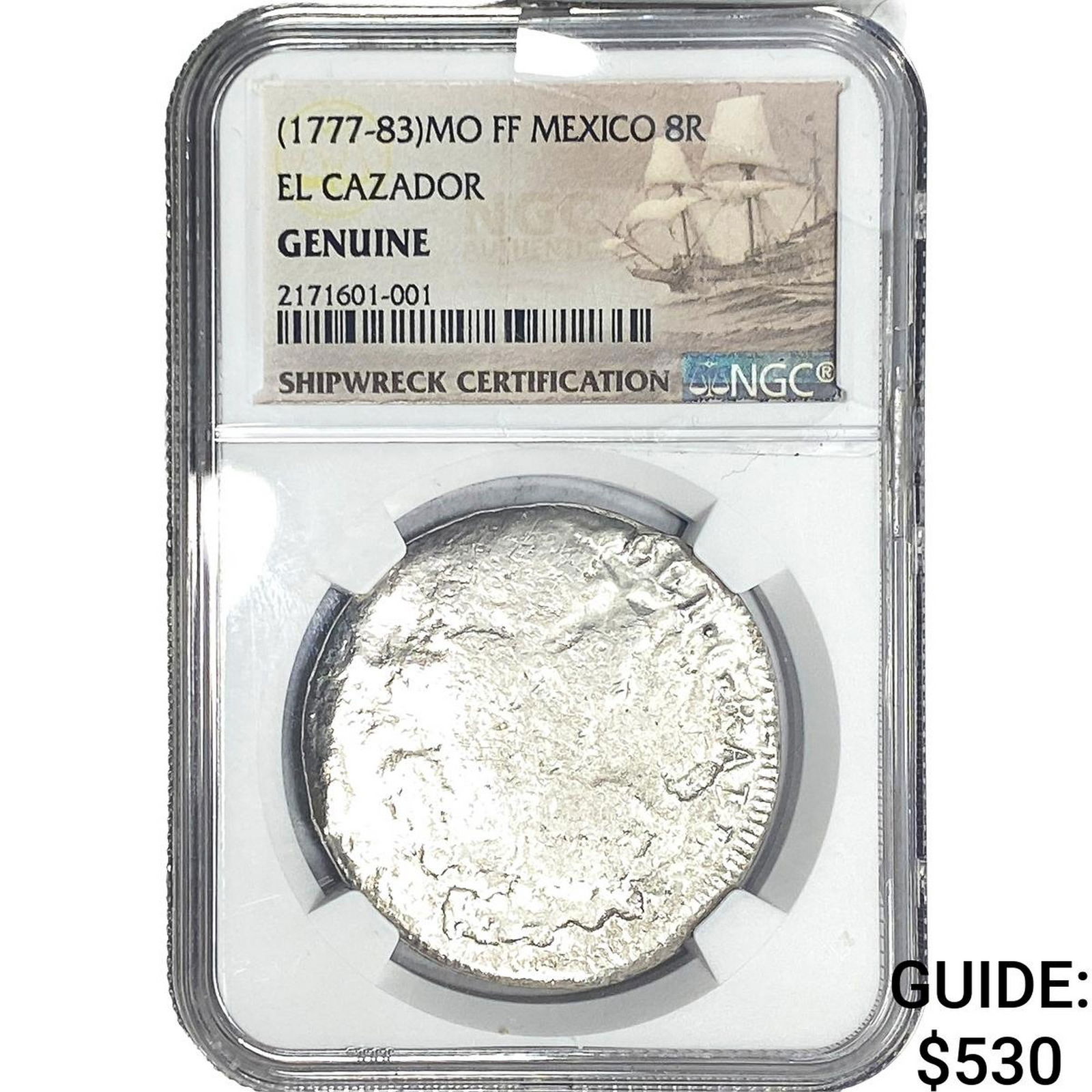 Mexico 1777-83 "El Cazador" Silver 8 Reales NGC Genuine: Mexico 1777-83 "El Cazador" Silver 8 Reales NGC Genuine