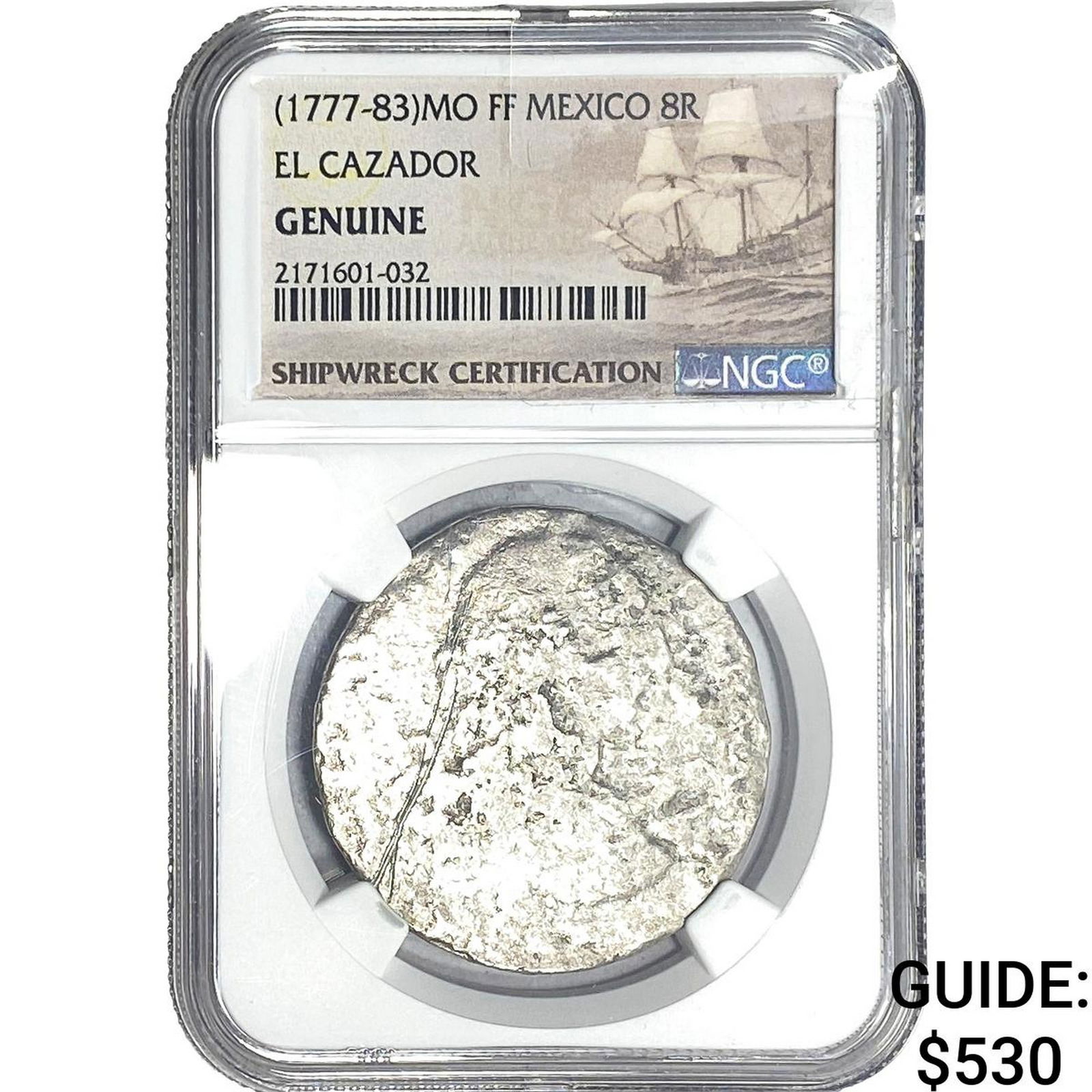 Mexico 1777-83 "El Cazador" Silver 8 Reales NGC Genuine: Mexico 1777-83 "El Cazador" Silver 8 Reales NGC Genuine