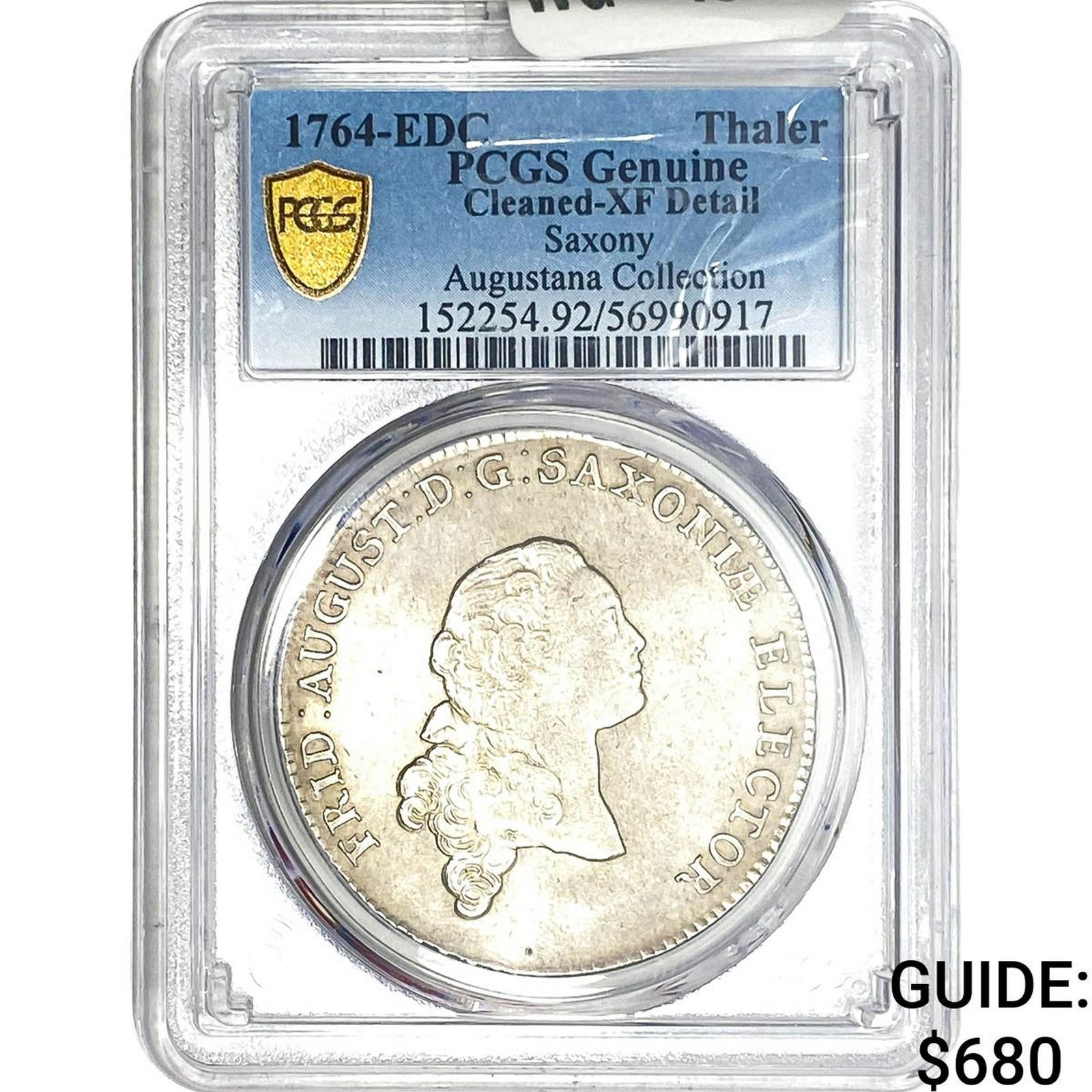 1764 Saxony Silver 1 Thaler PCGS XFDetails Cleaned: 1764 Saxony Silver 1 Thaler PCGS XFDetails Cleaned