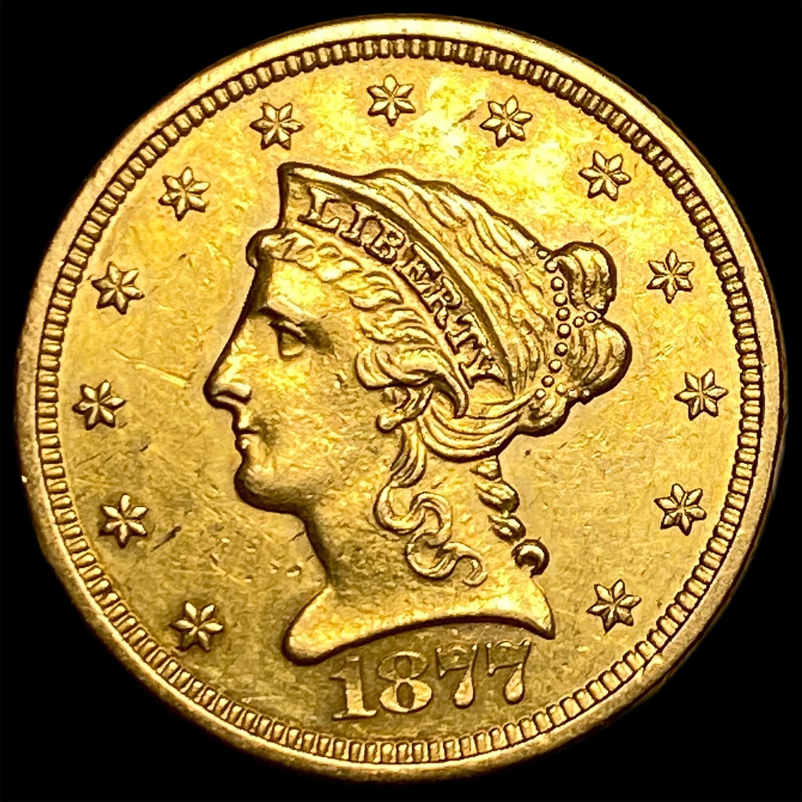 1877-S Gold $2.50 Liberty Head Quarter Eagle UNCIRCULATED: 1877-S Gold $2.50 Liberty Head Quarter Eagle UNCIRCULATED